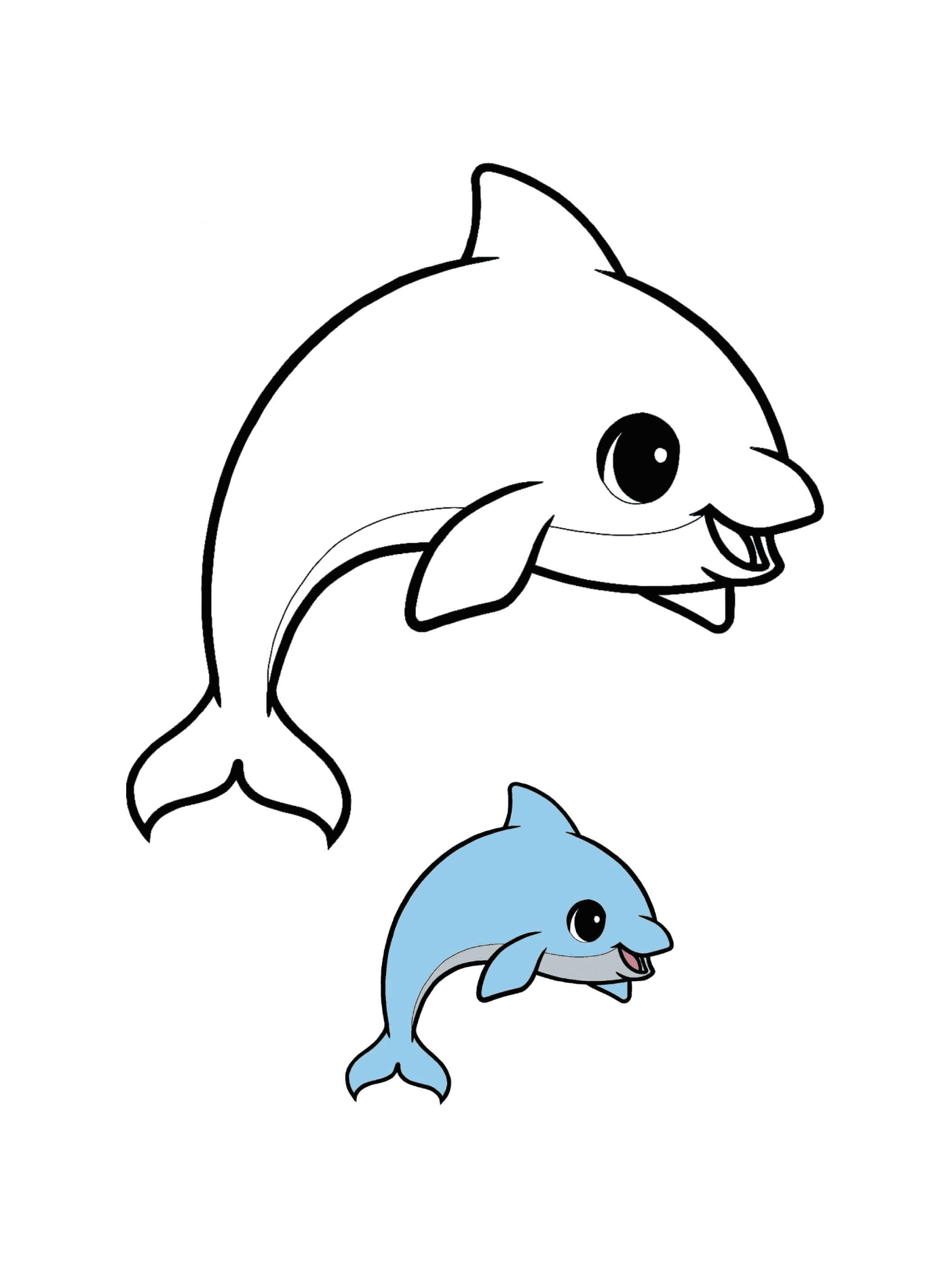 dauphin avec dessin dauphin en couleur