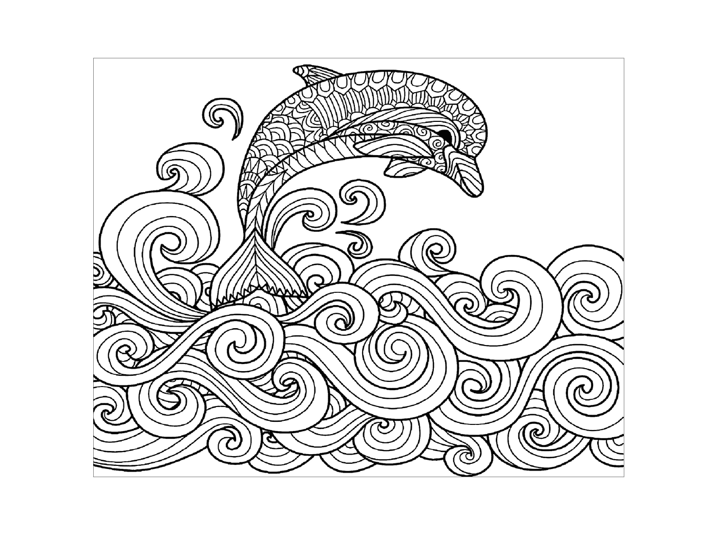 coloriage dauphin mandala