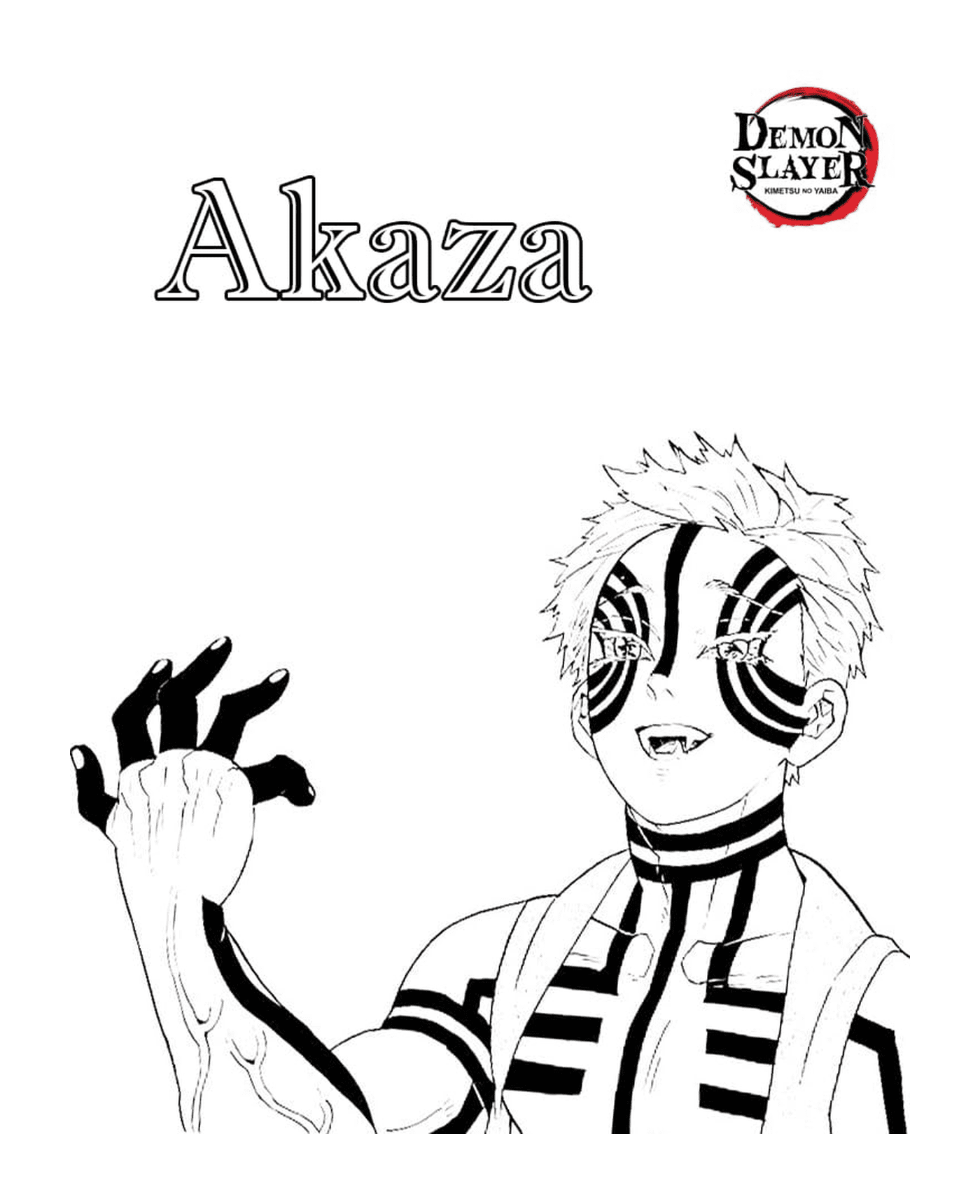 coloriage Akaza from the anime demon slayer