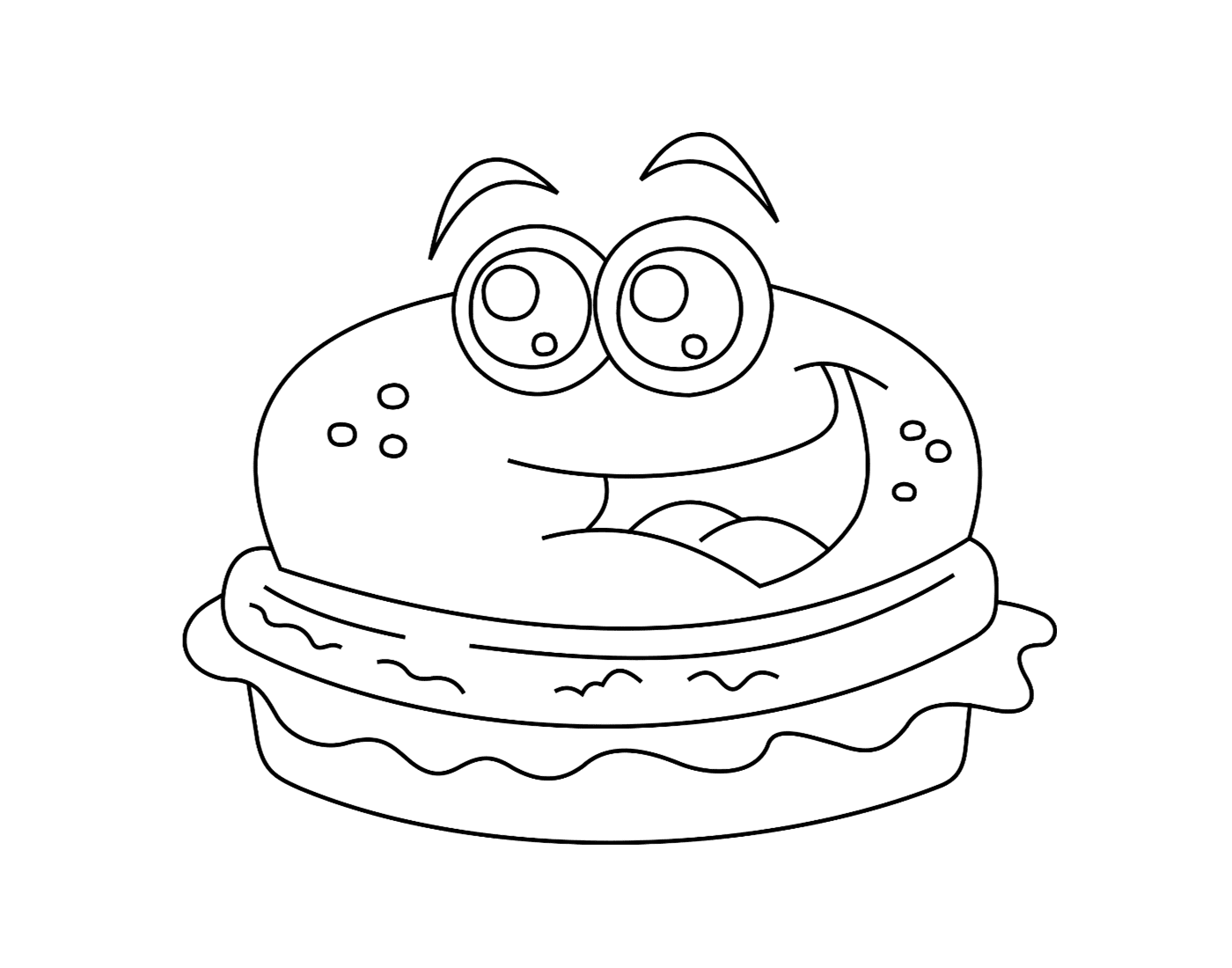 coloriage dessin burger kawaii