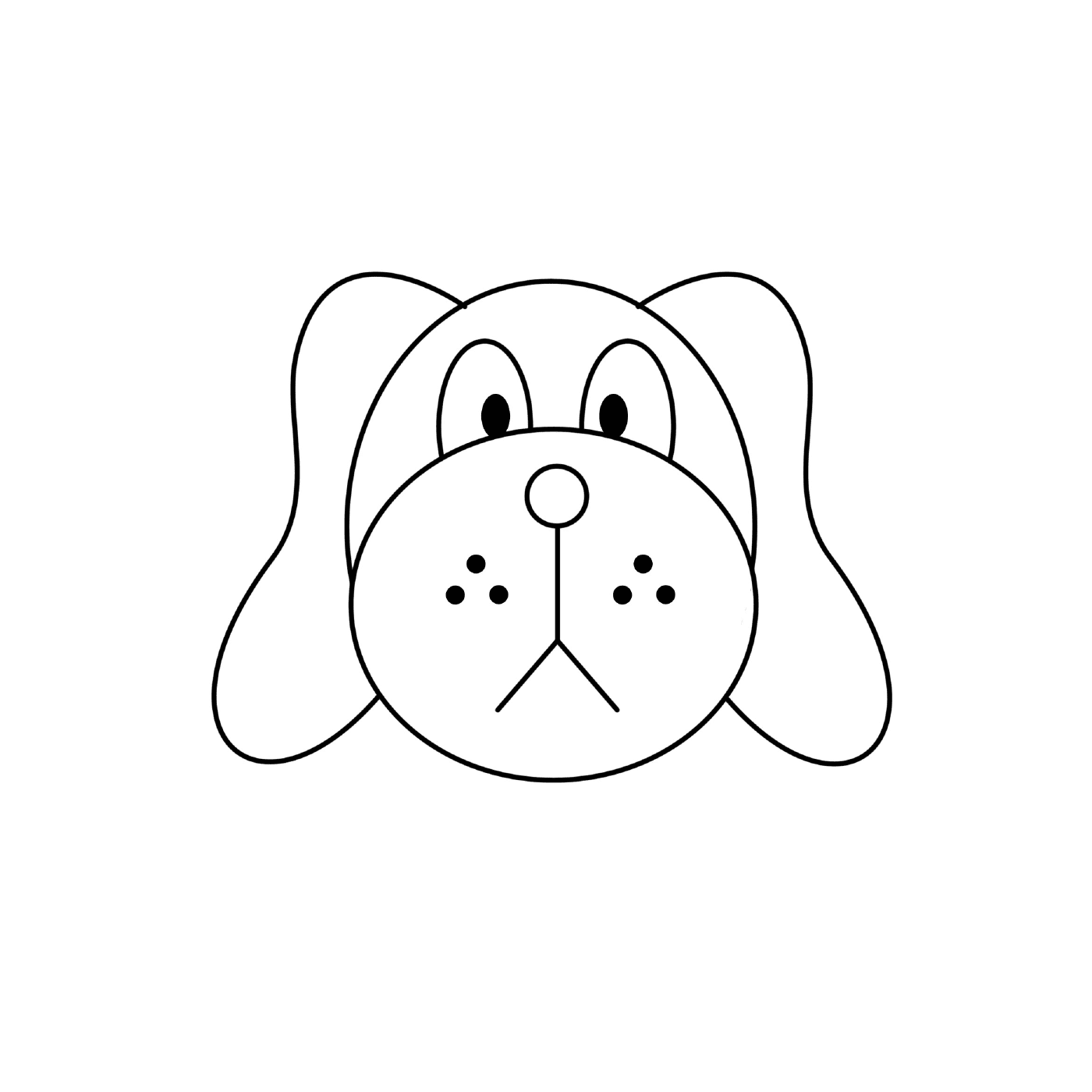 coloriage dessin chien facile a colorier