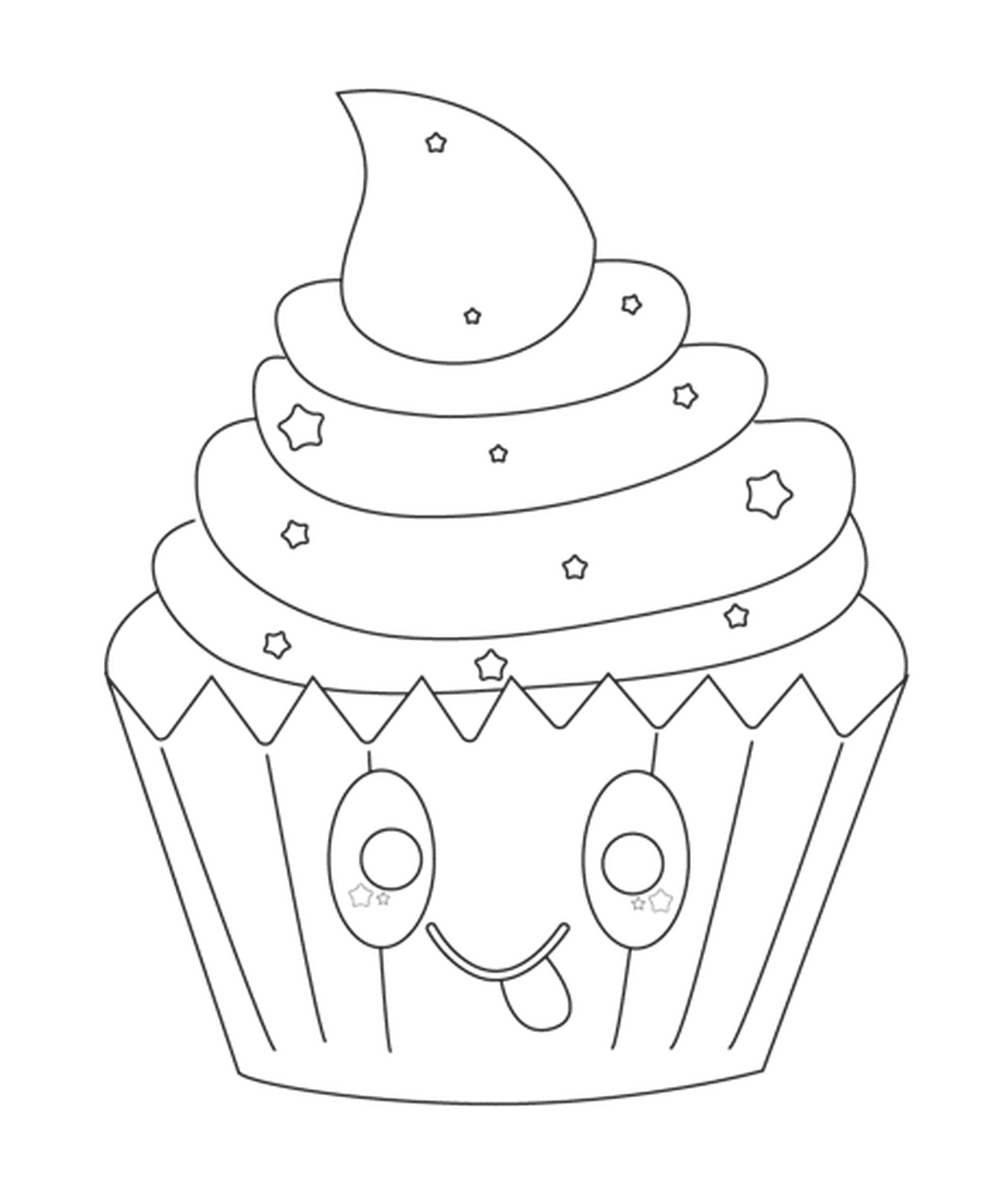 coloriage dessin kawaii cupcake