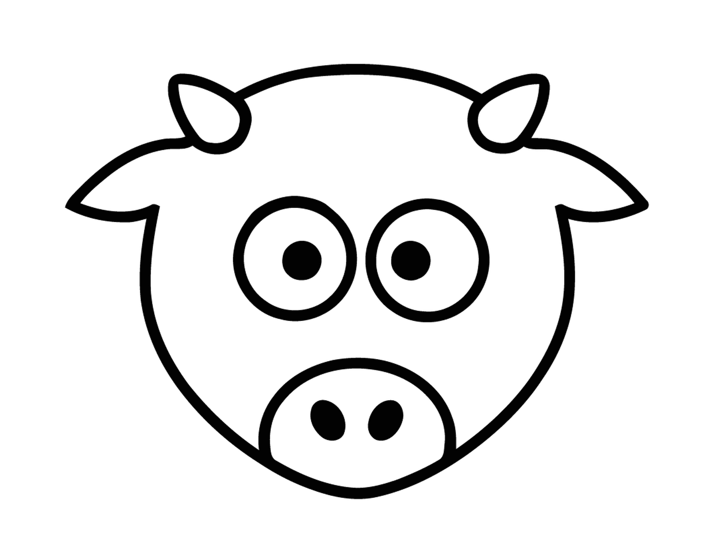 coloriage dessin facile animaux de la ferme vache