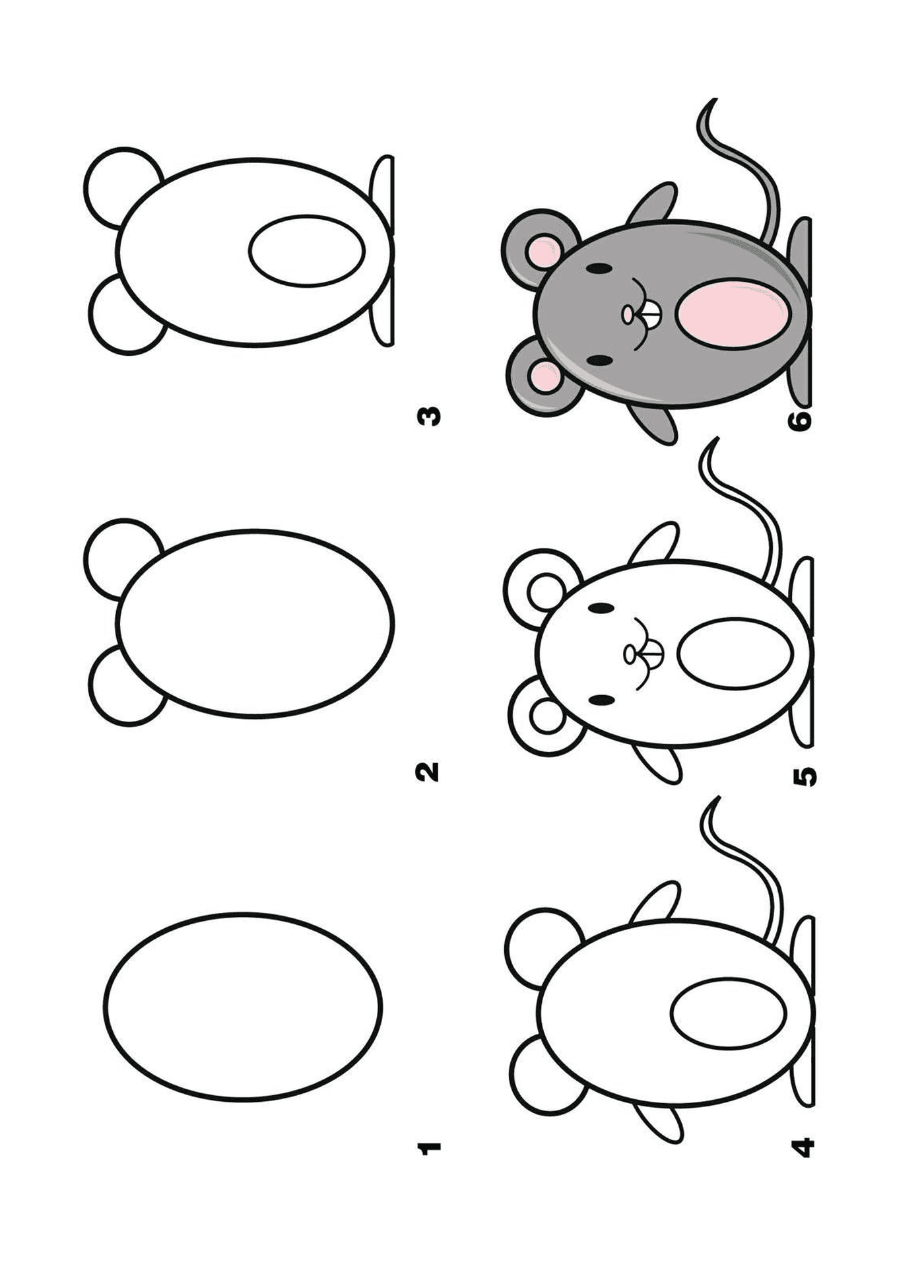 coloriage dessin facile a faire un rat