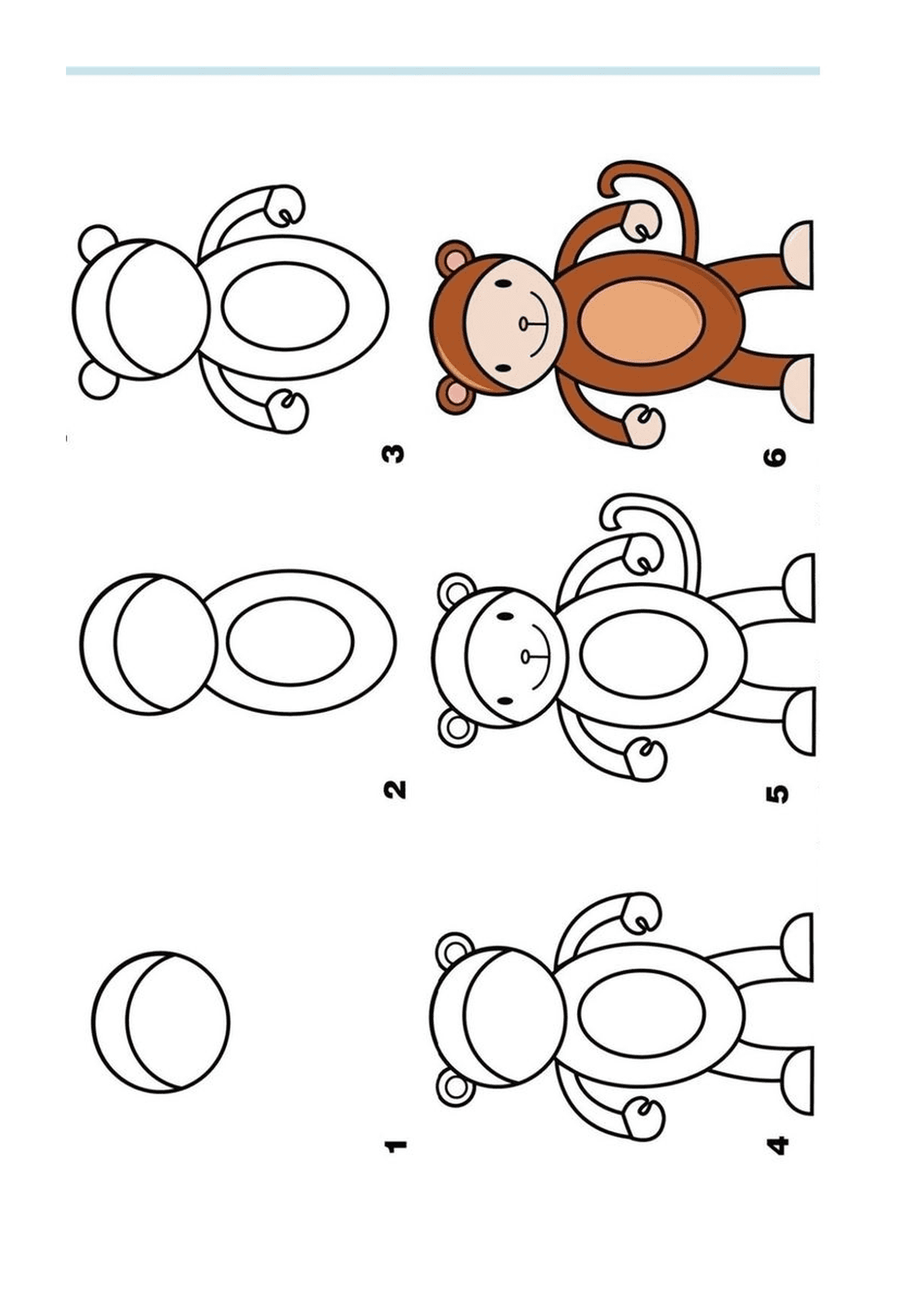 coloriage dessin facile a faire un singe