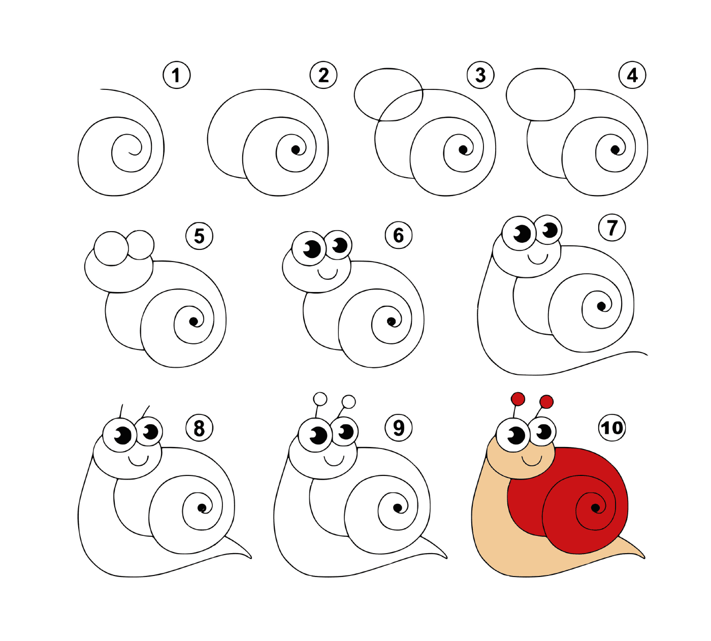 coloriage dessin facile un escargot snail animal