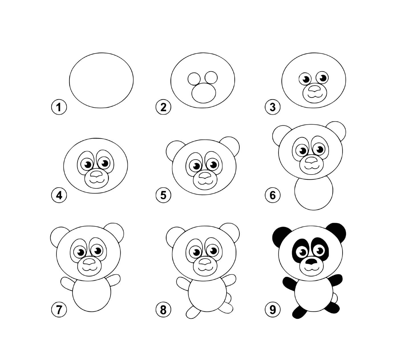 coloriage dessin facile un panda