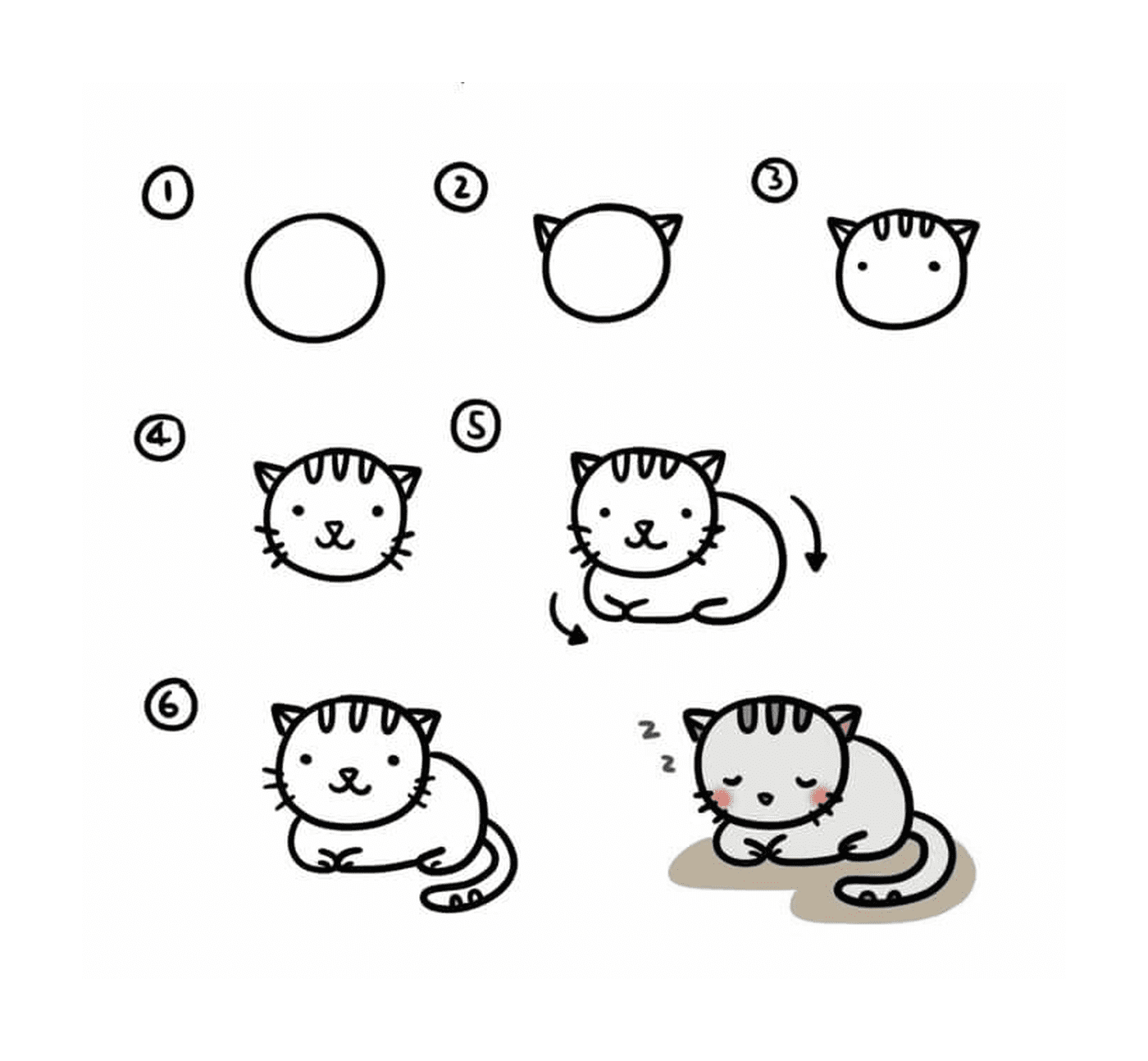 coloriage chat dessin animaux mignon facile a reproduire