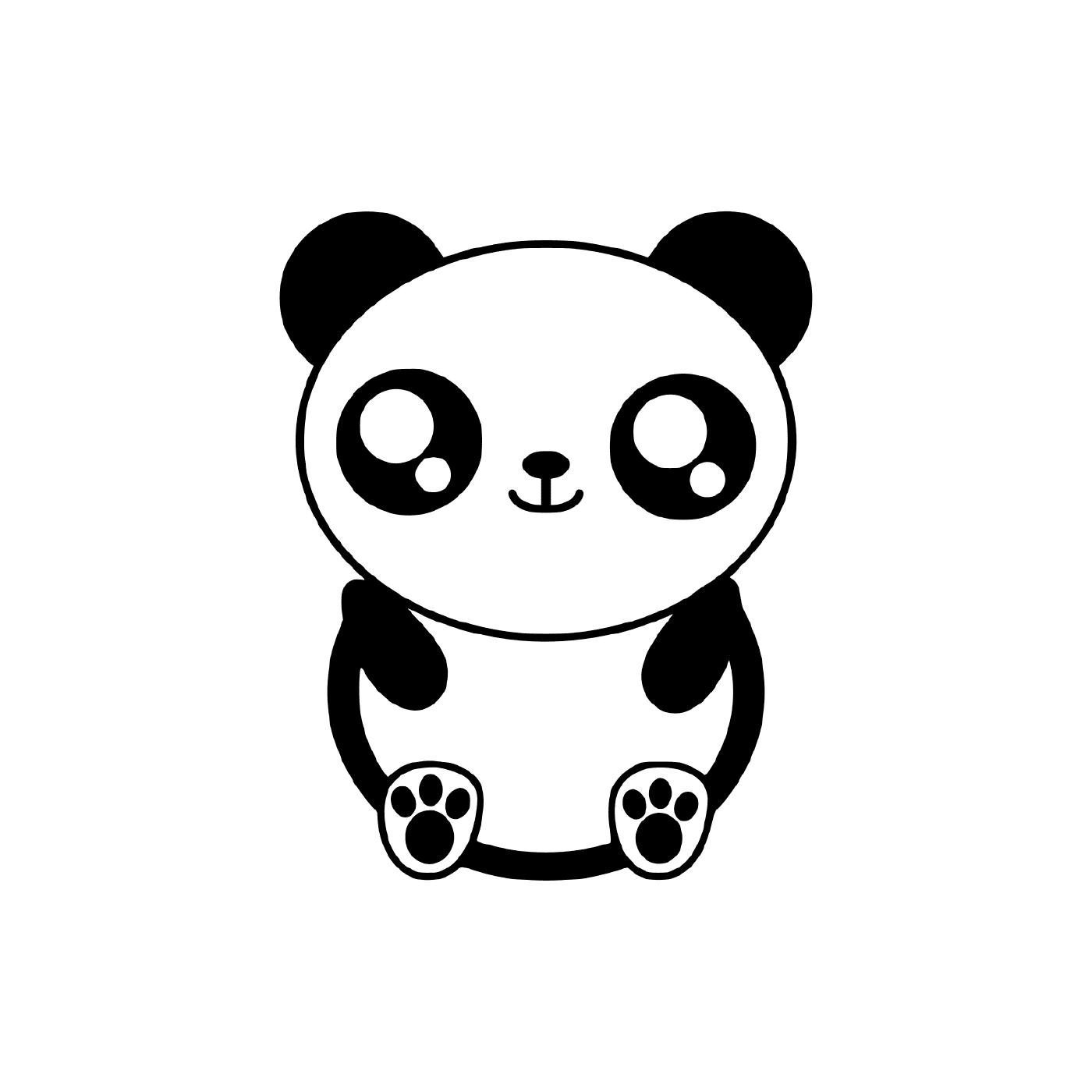 coloriage facile mignon panda