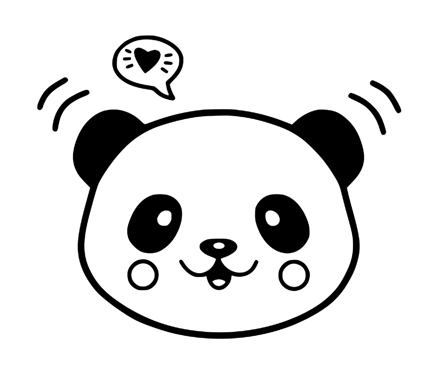coloriage panda facile mignon