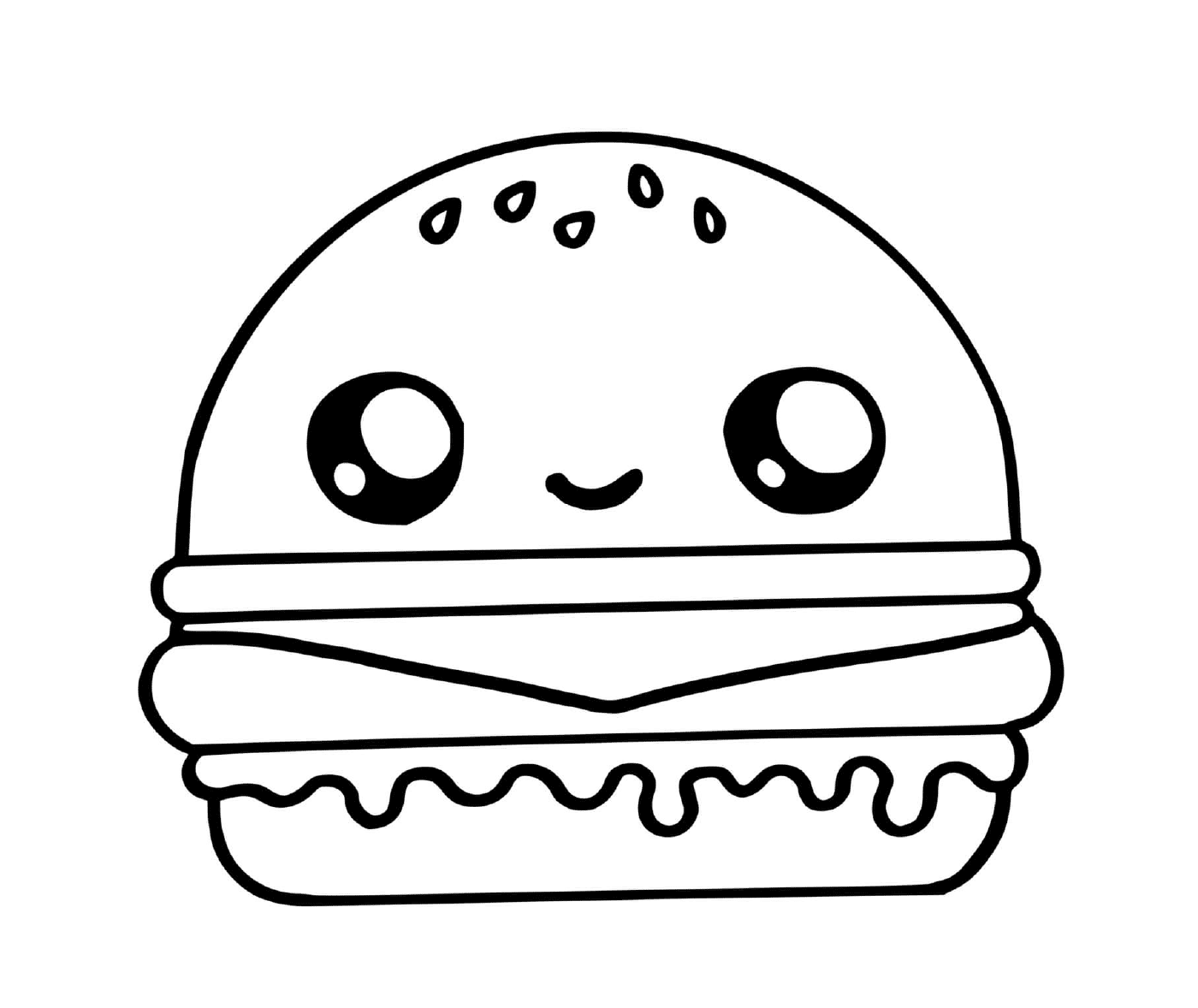 coloriage hamburger facile pour les petits