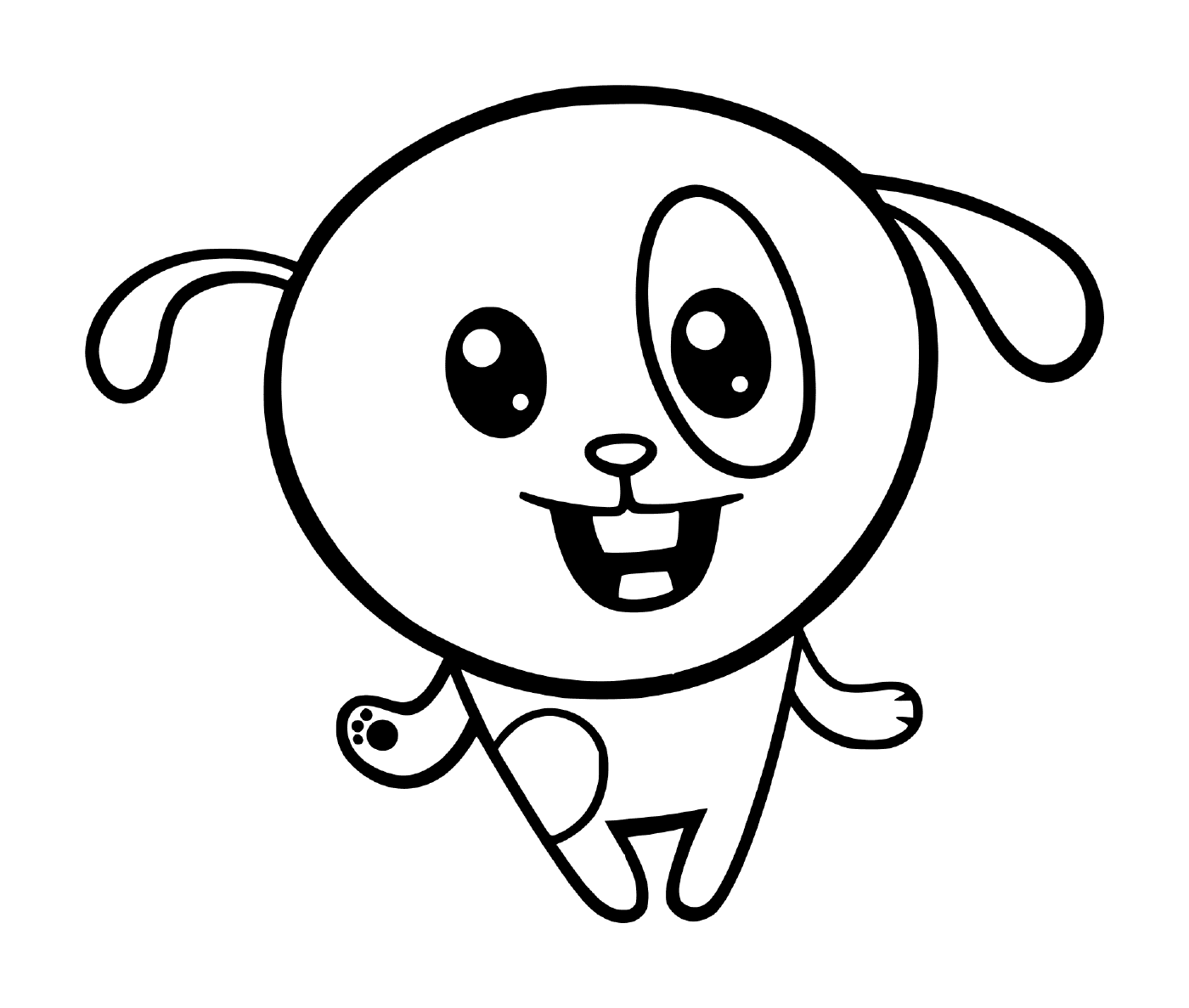 coloriage kawaii chien cartoon