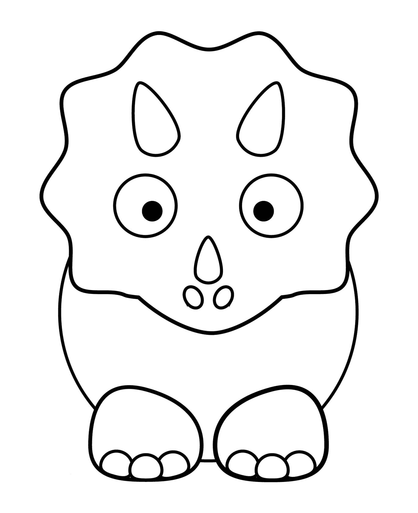 coloriage Cute triceratops Baby