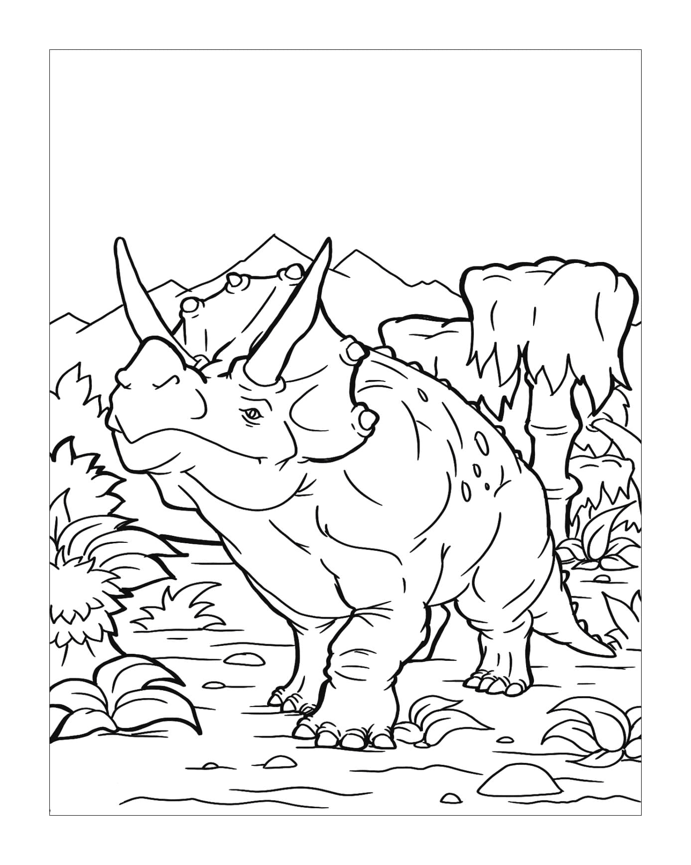 coloriage Triceratops dinosaure