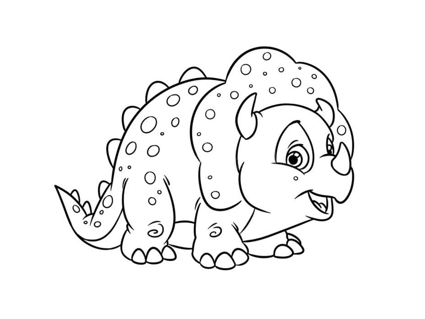 coloriage adorable petit Triceratops