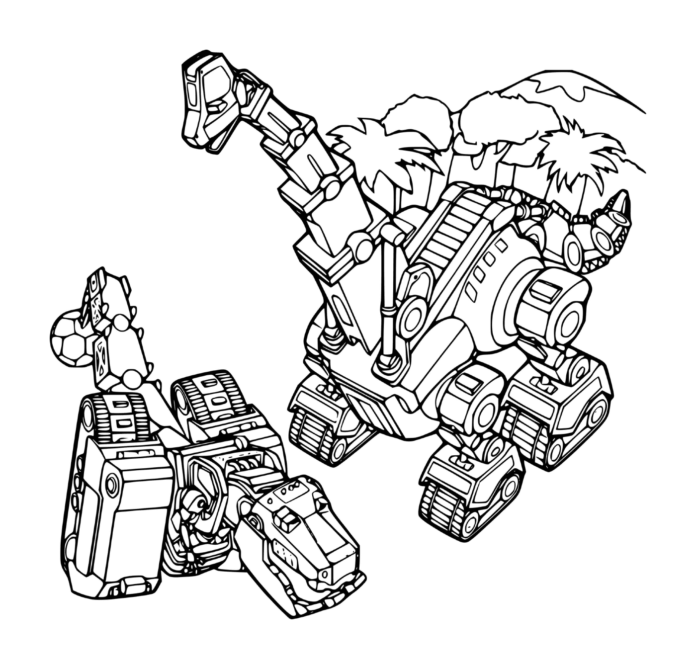 coloriage Skya and Ty Rux Dinotrux