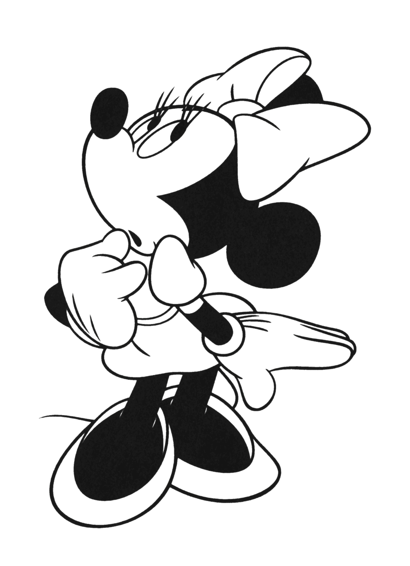 coloriage minnie mouse amoureuse de mickey mouse cree en 1928 par Walt Disney