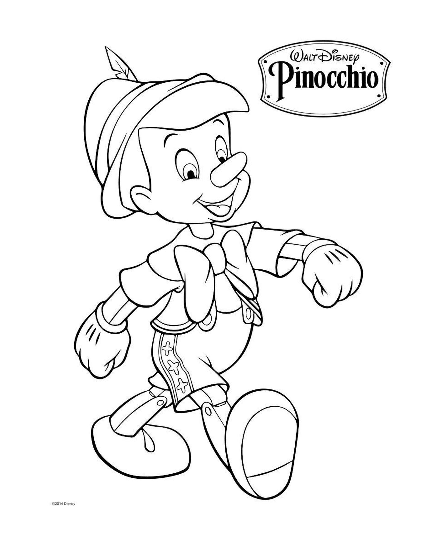coloriage Geppetto un menuisier italien fabrique une marionnette Pinocchio