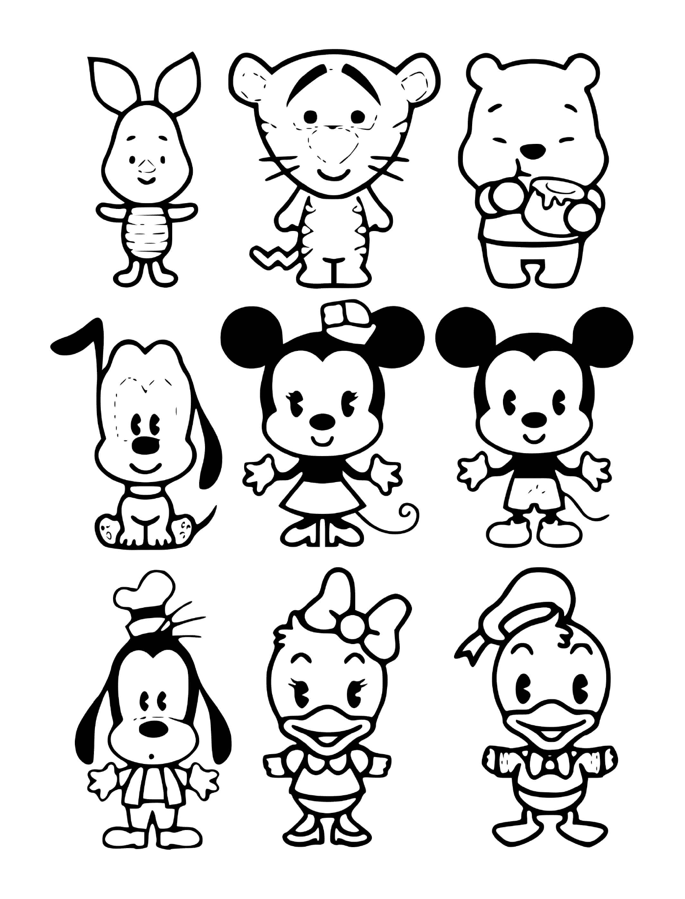 coloriage disney kawaii personnages bebes