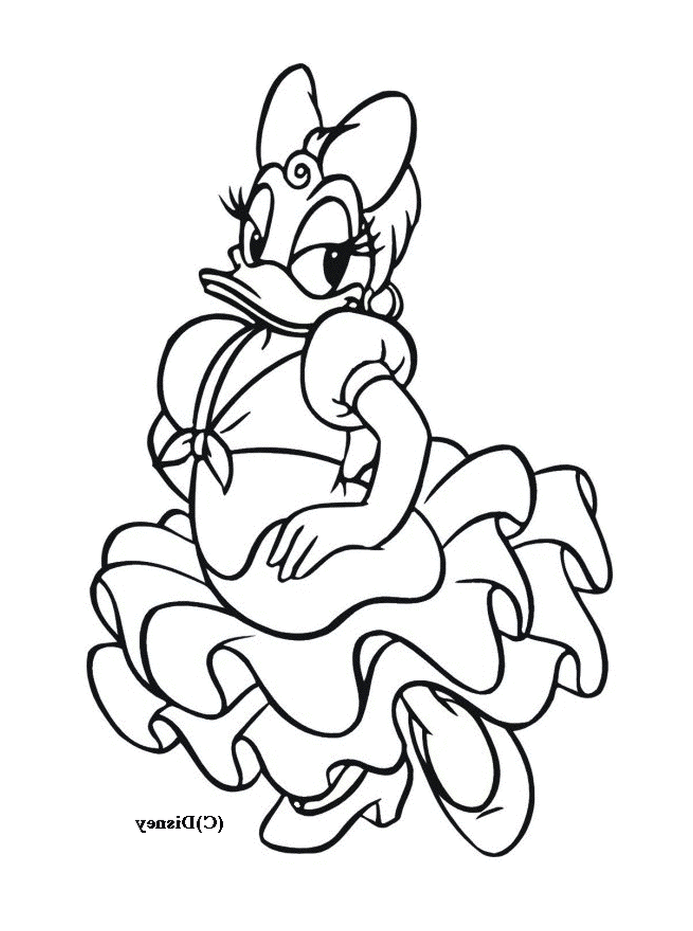 coloriage Daisy en robe de soiree Disney