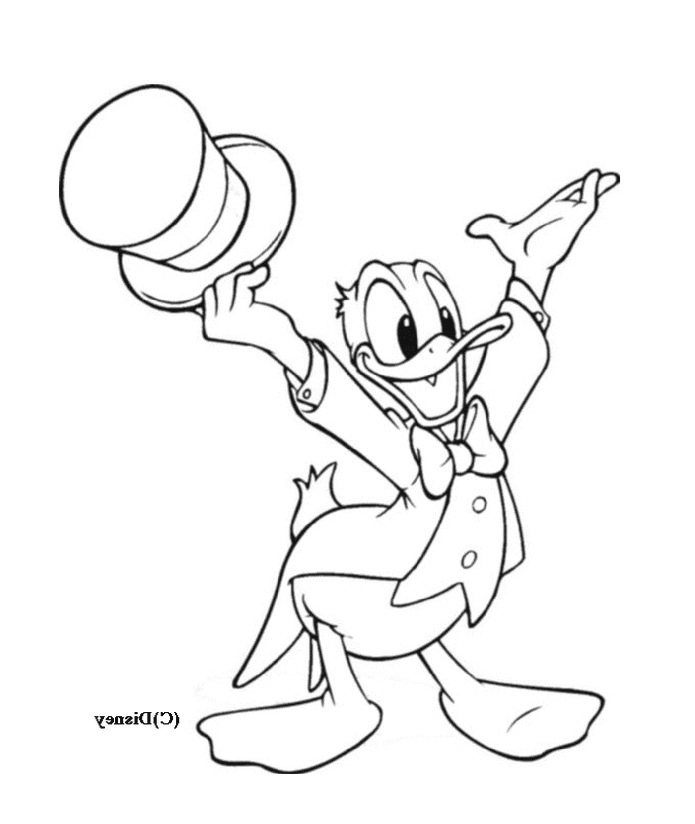 coloriage Donald en tenue de soiree Disney