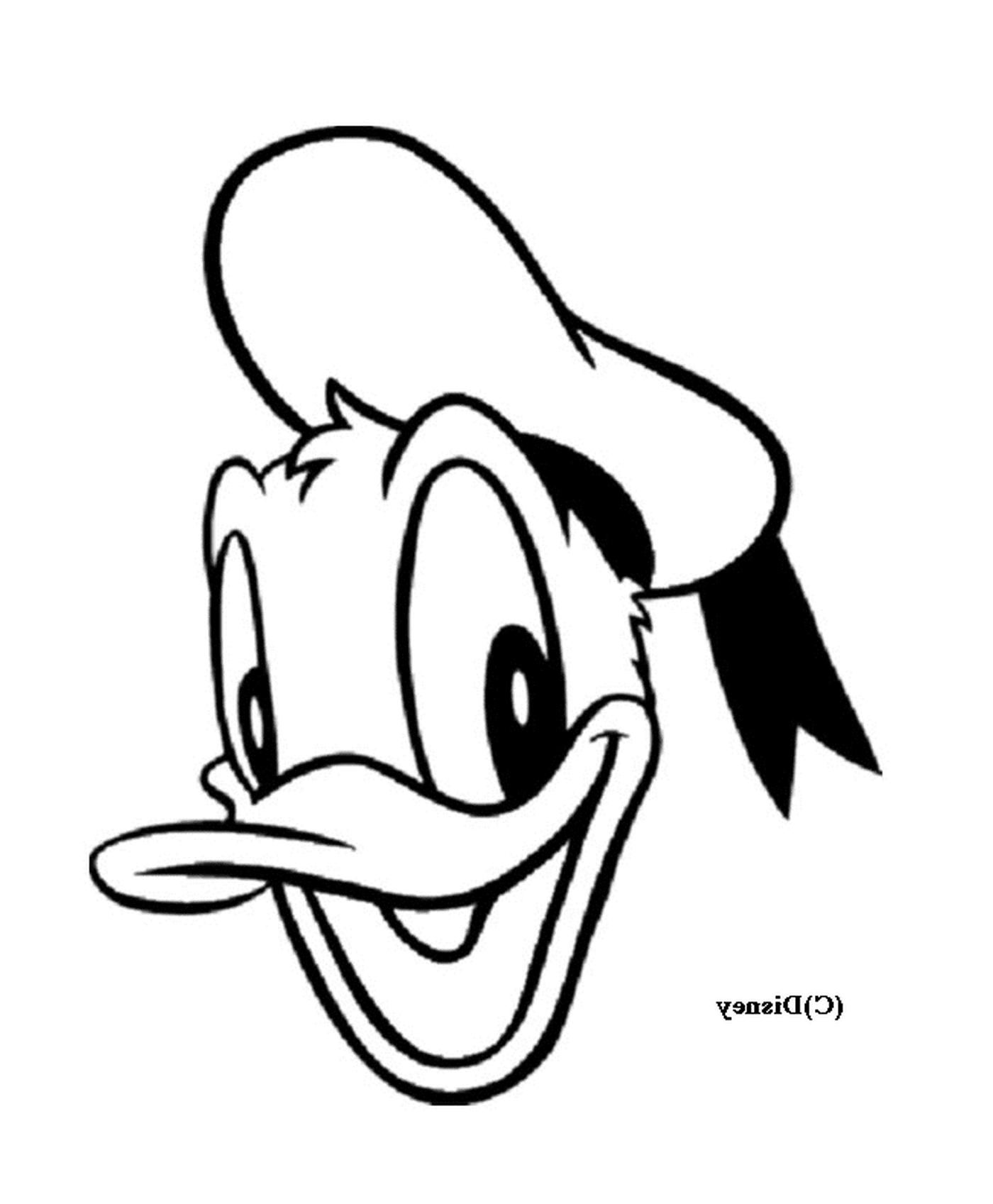 coloriage dessin de la tete de Donald Disney