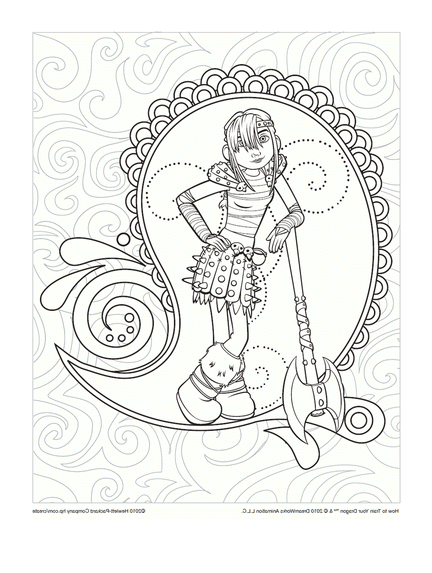 coloriage dragons le film Astrid
