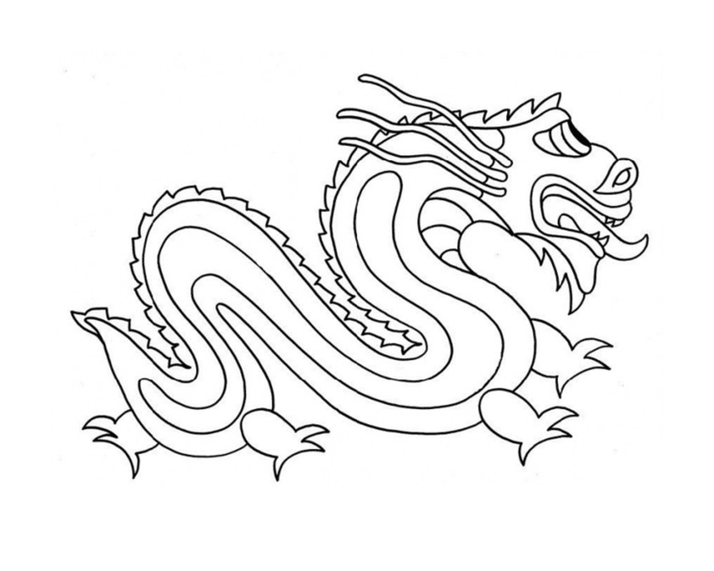 coloriage dragon chinois simple facile