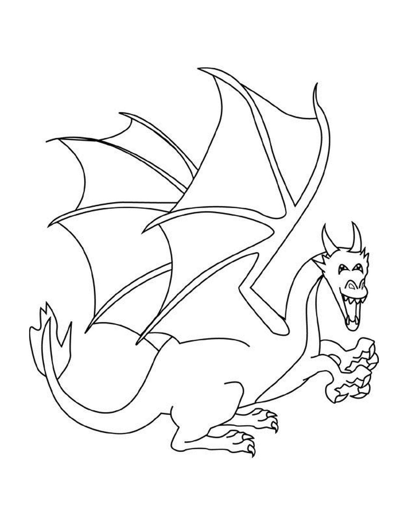 coloriage dragon avec ailes 6