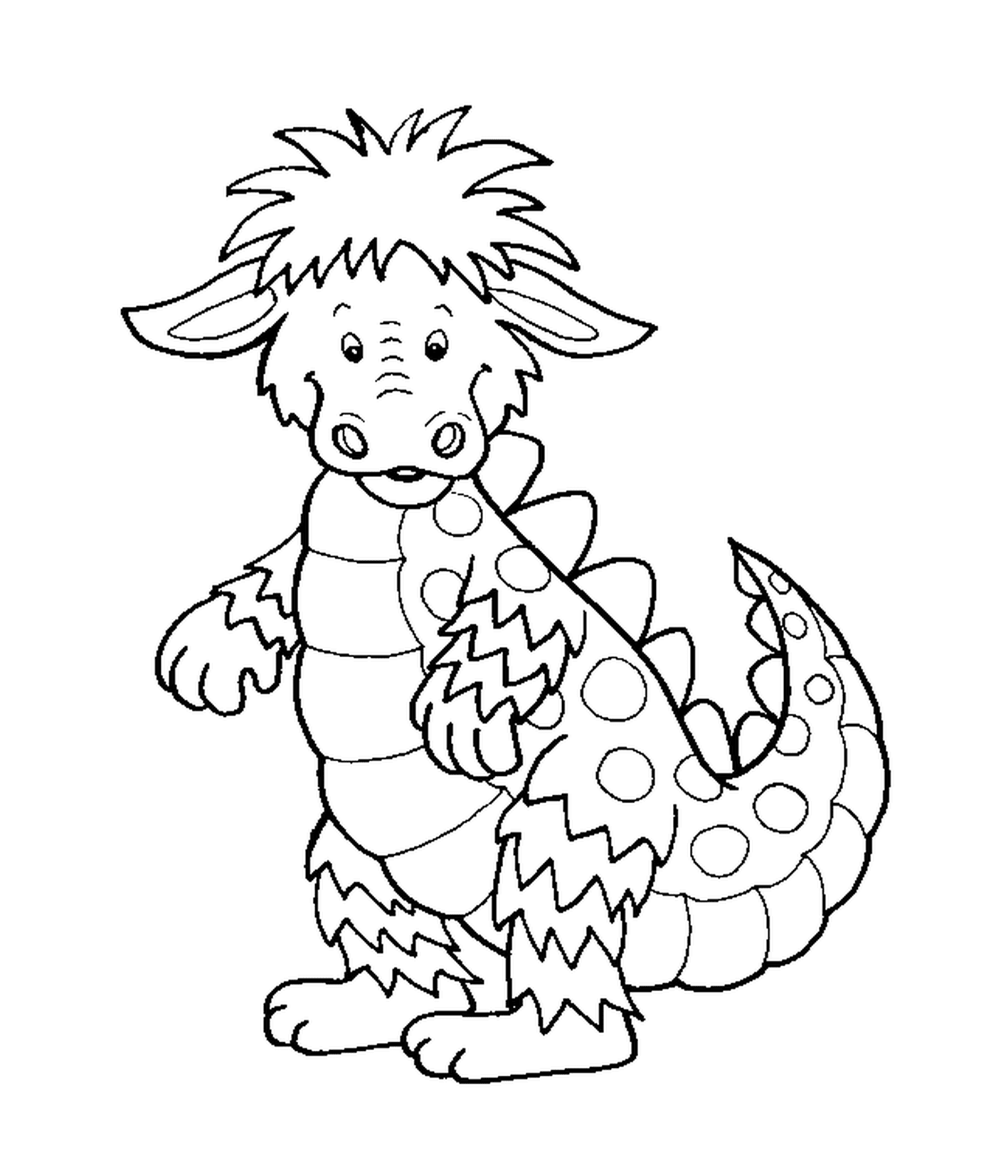 coloriage dragon facile maternelle