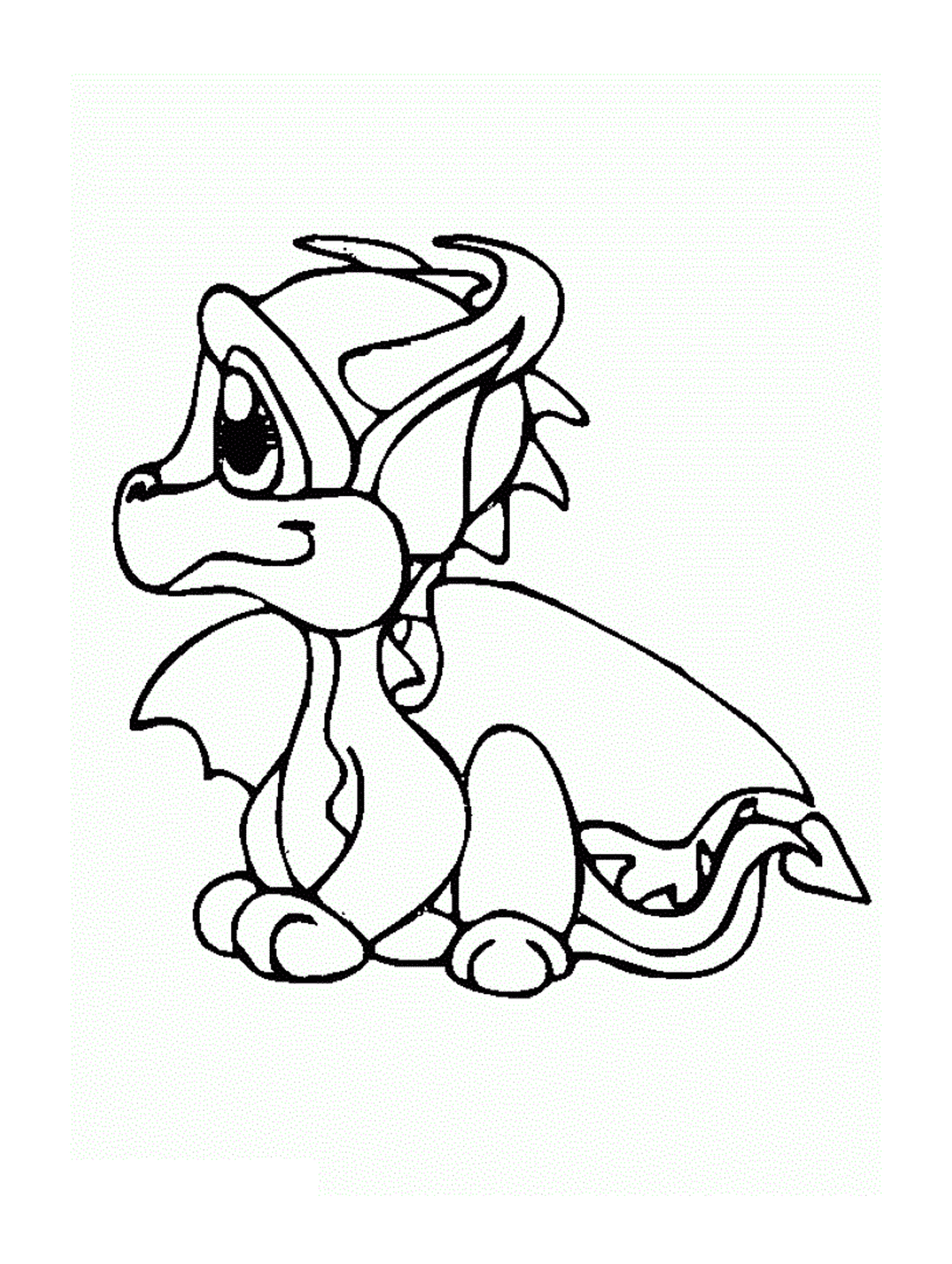 coloriage dragon facile pour petit