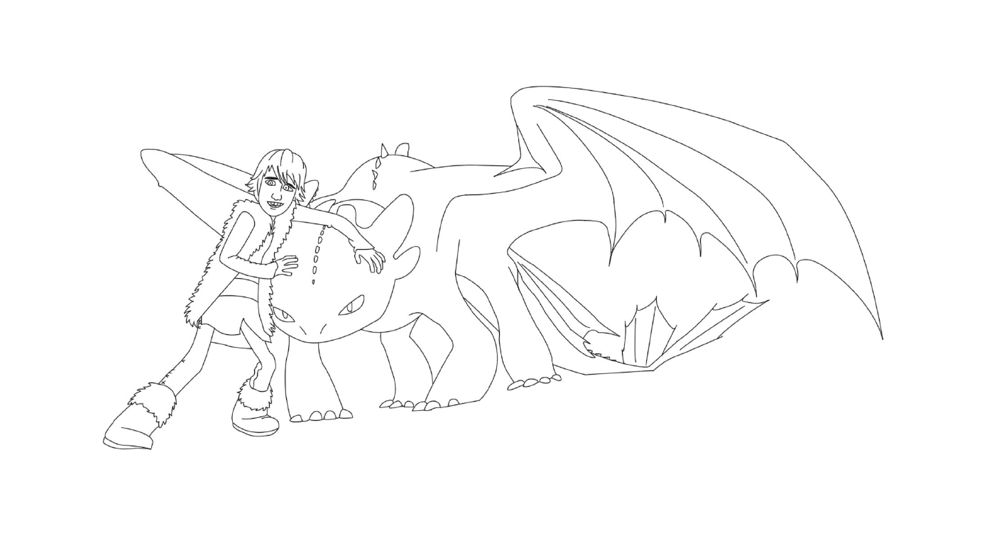 coloriage how to train your dragon hiccup and toothless