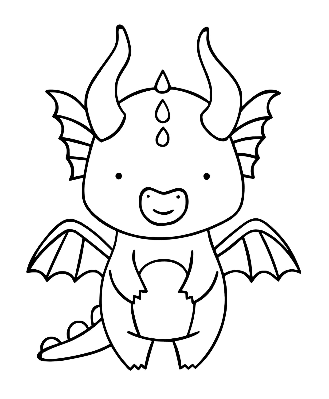 coloriage dragon facile maternelle simple pour enfant