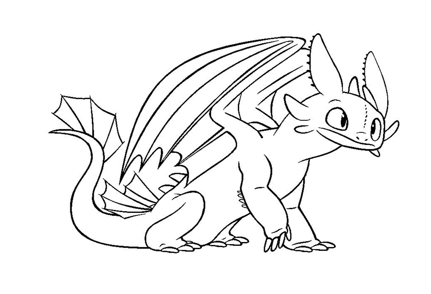 coloriage Toothless Night Fury Dragon