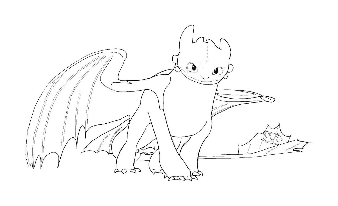 coloriage baby toothless how train your dragon
