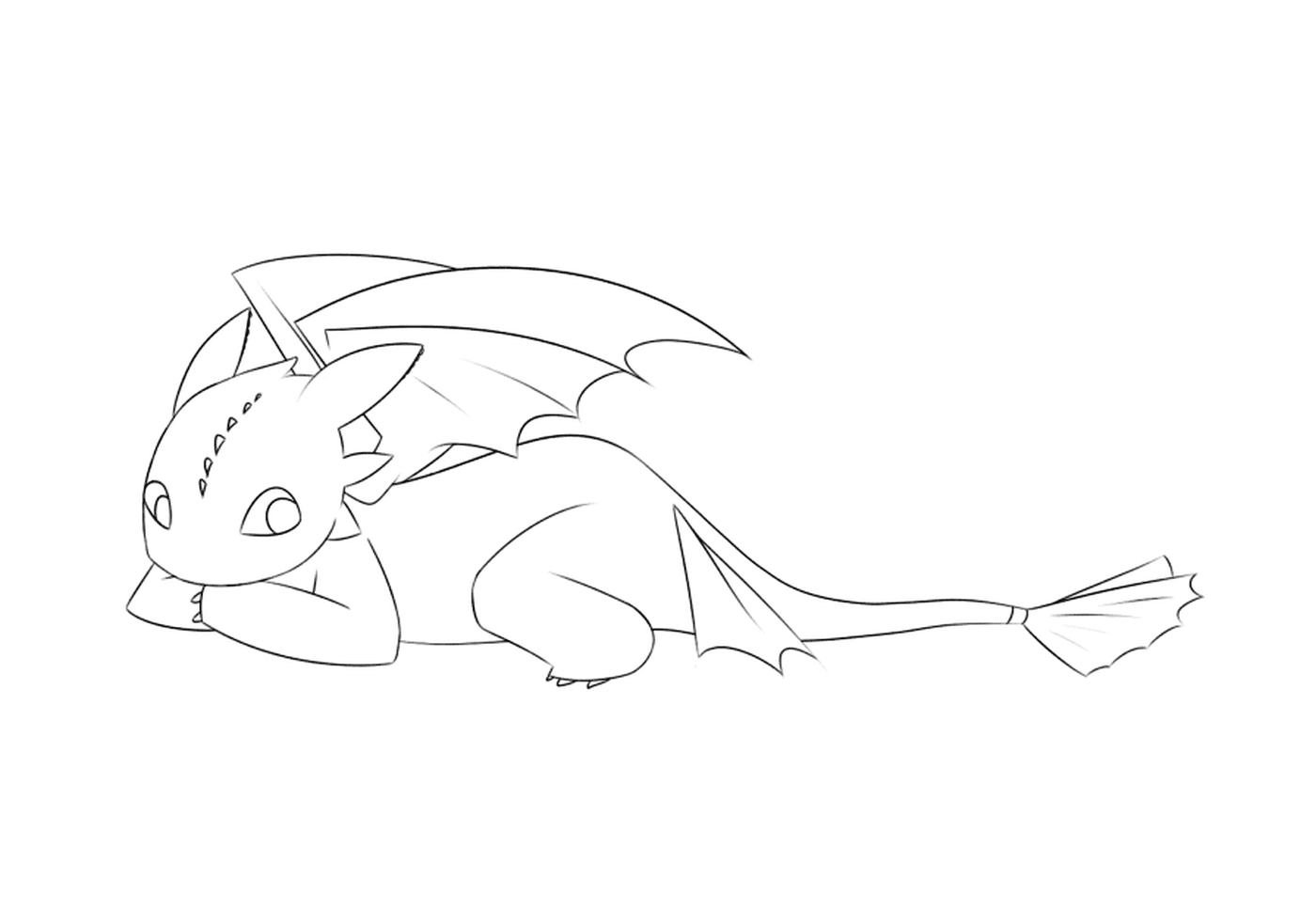 coloriage Cute Toothless Dragon