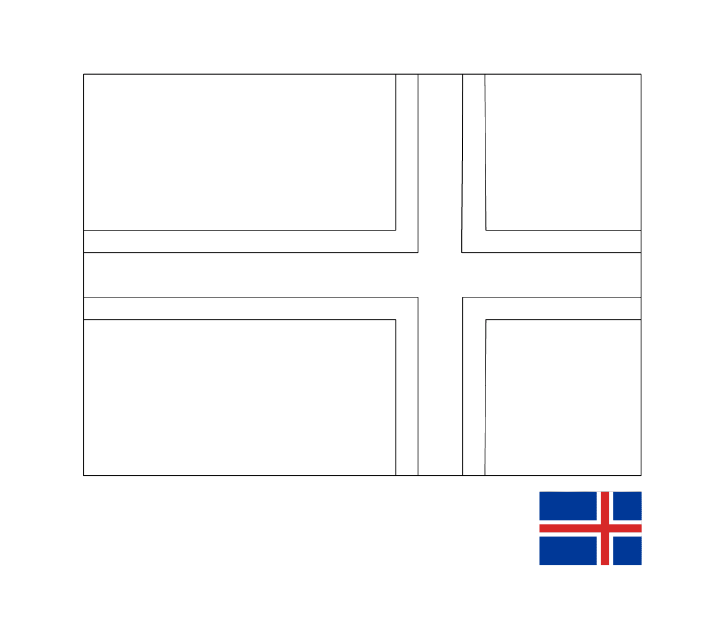 coloriage drapeau islande