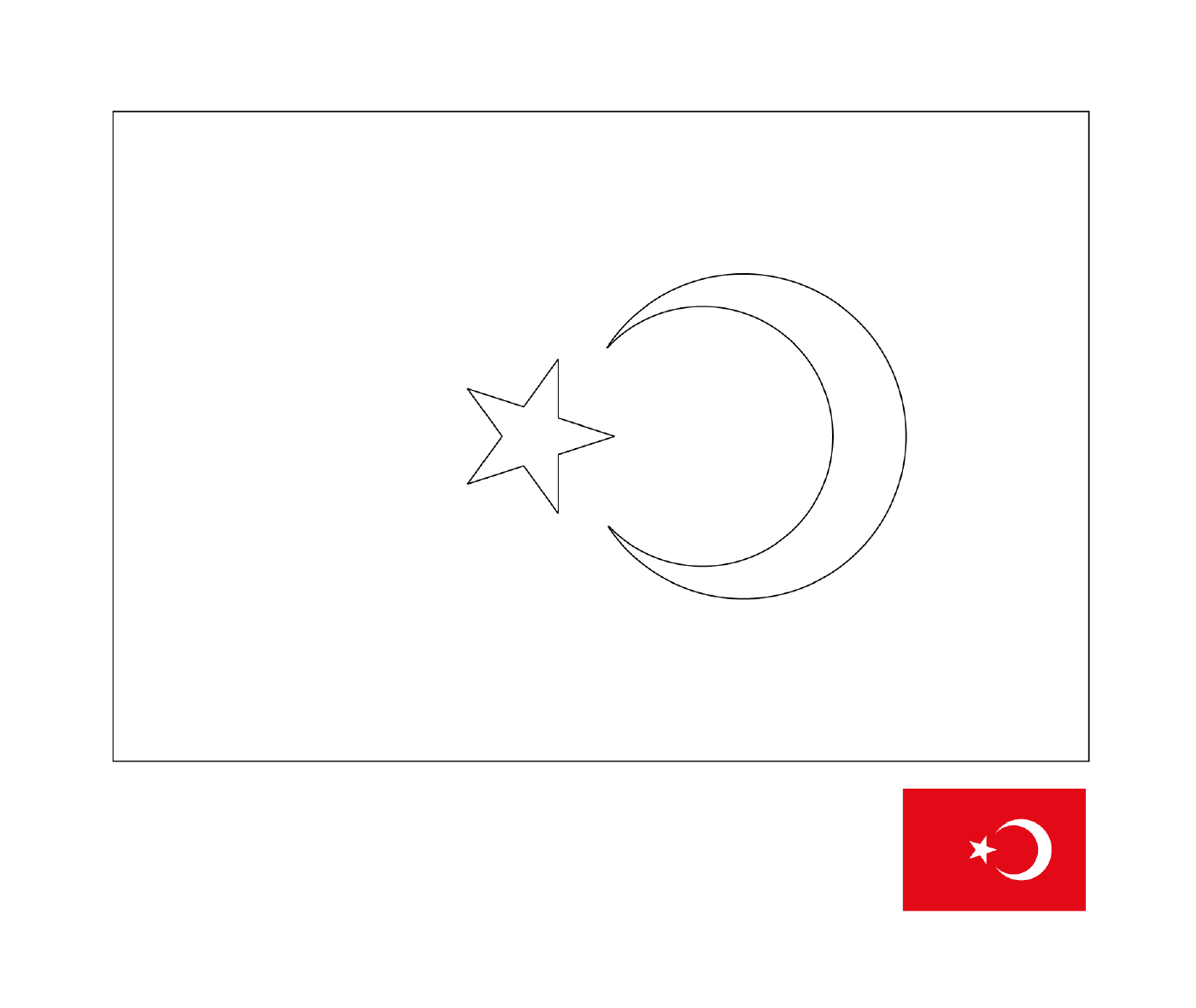 coloriage drapeau turquie
