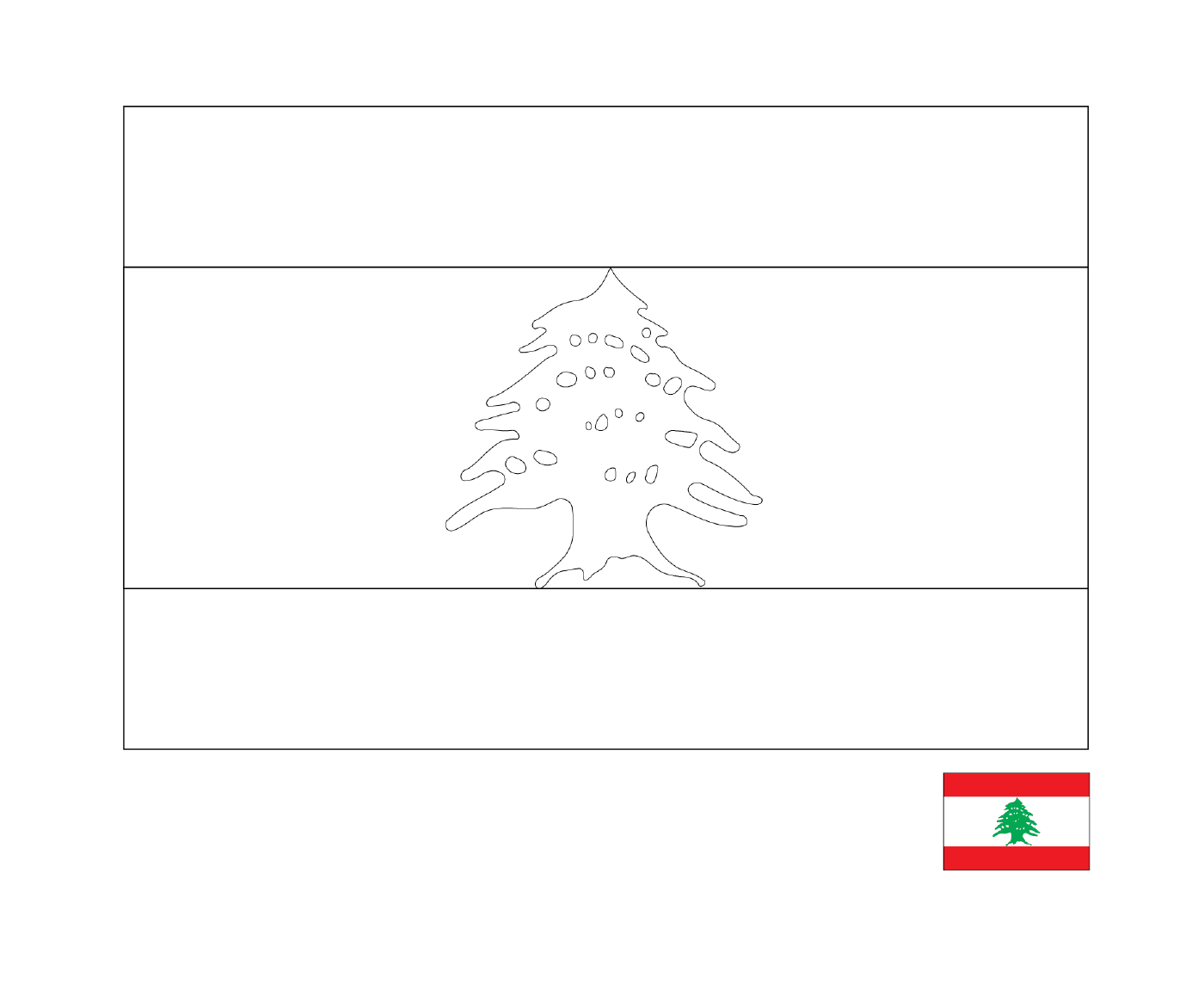 coloriage drapeau liban