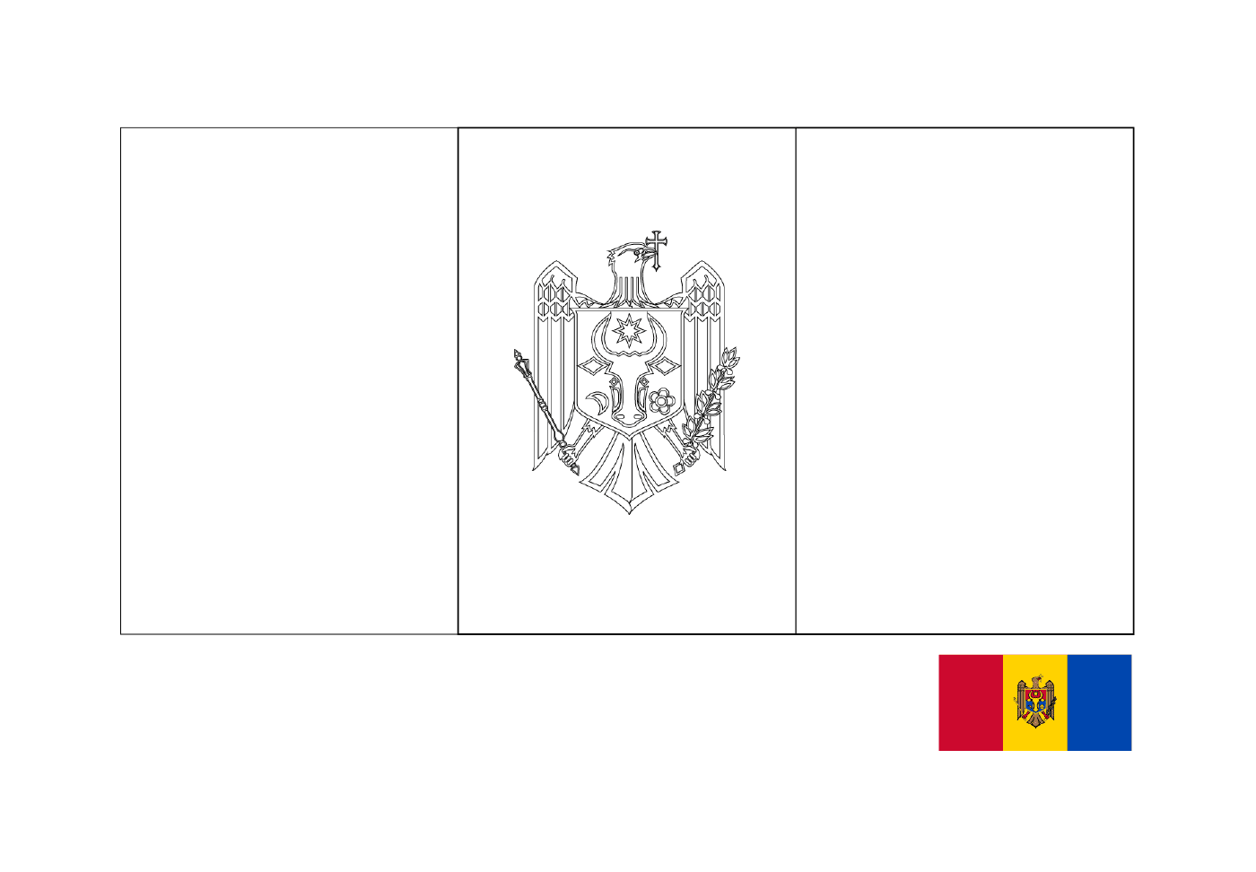 coloriage drapeau moldova
