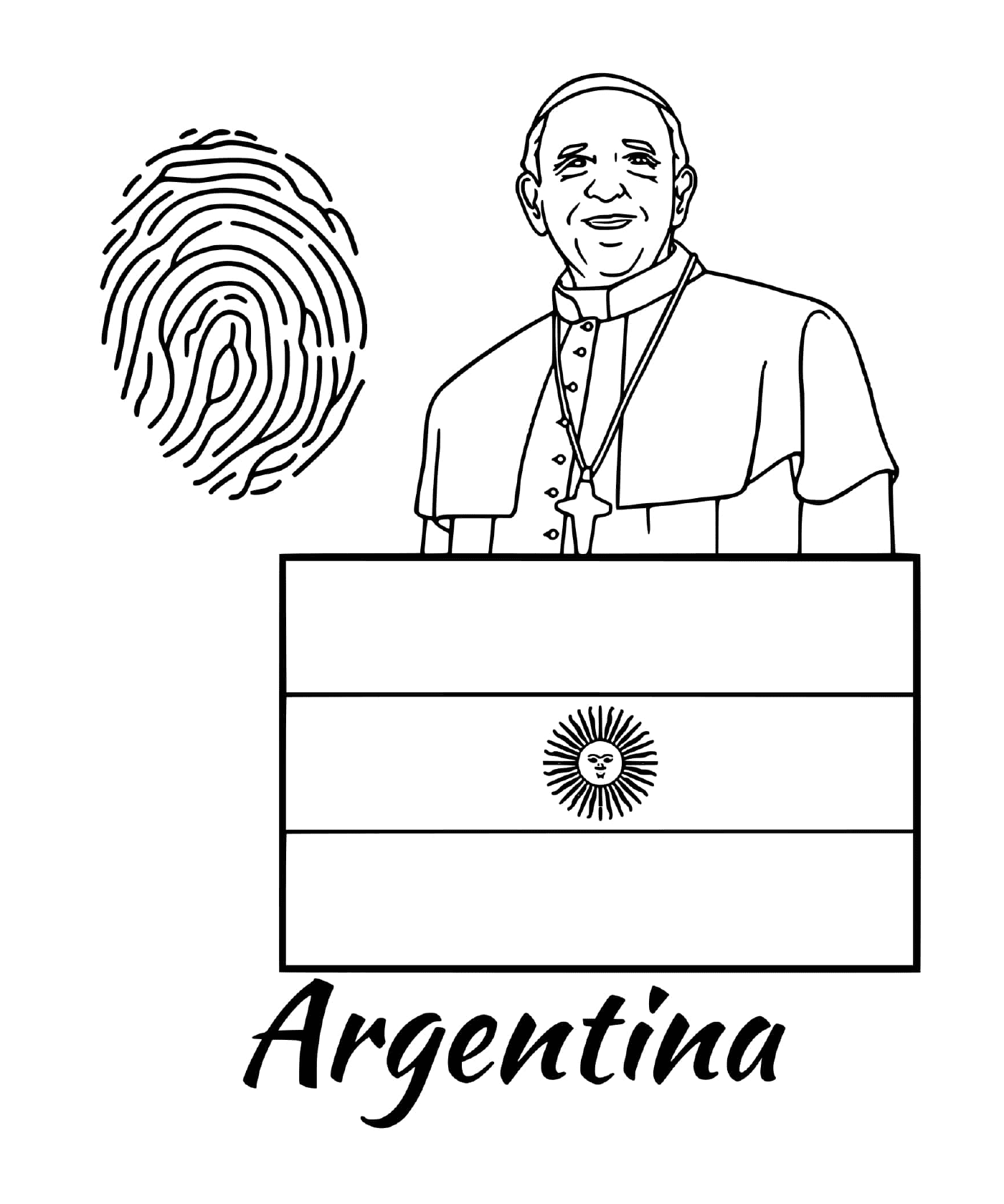 coloriage argentine drapeau fingerprint