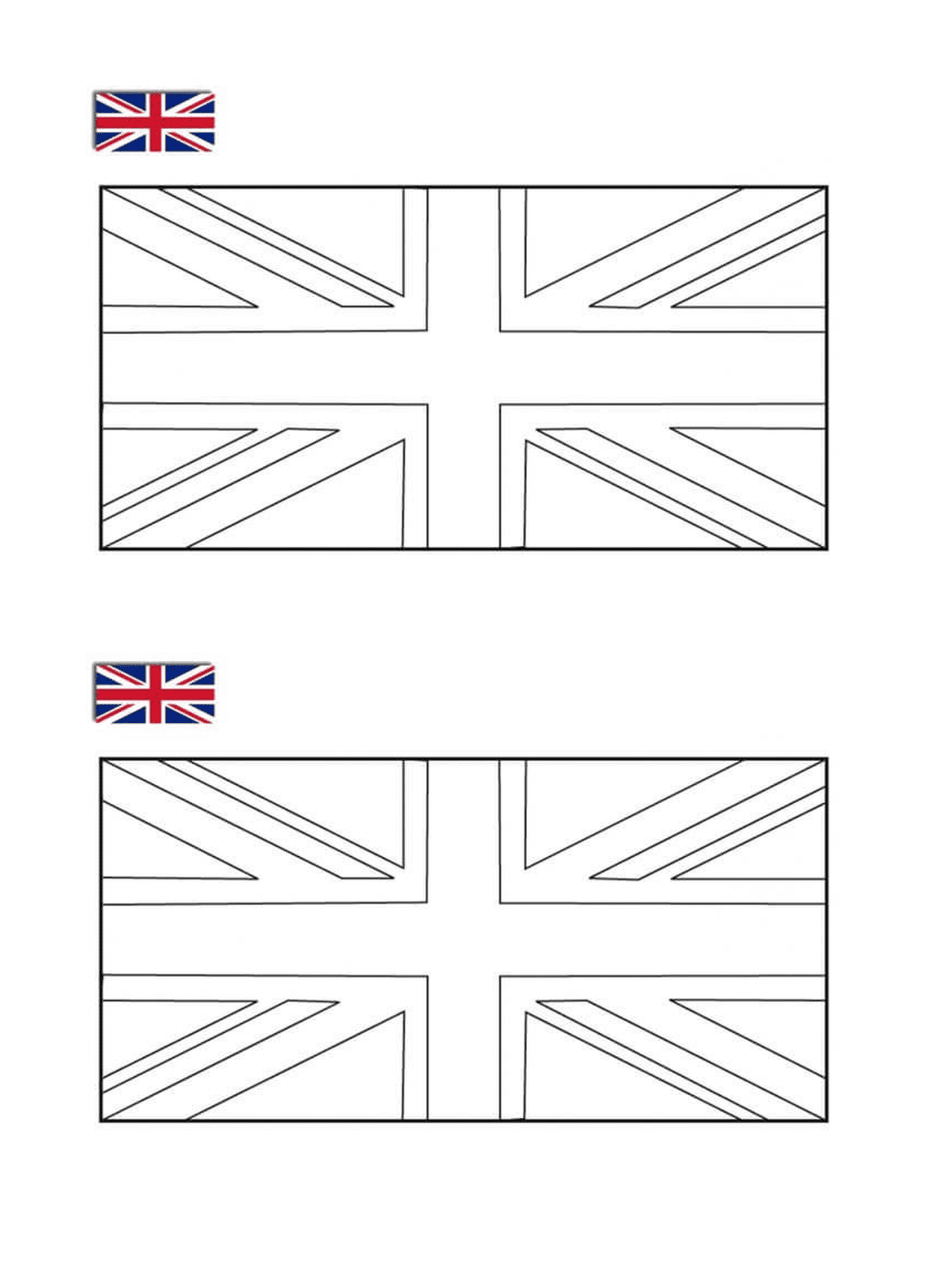coloriage drapeau anglais angleterre avec exemple couleur