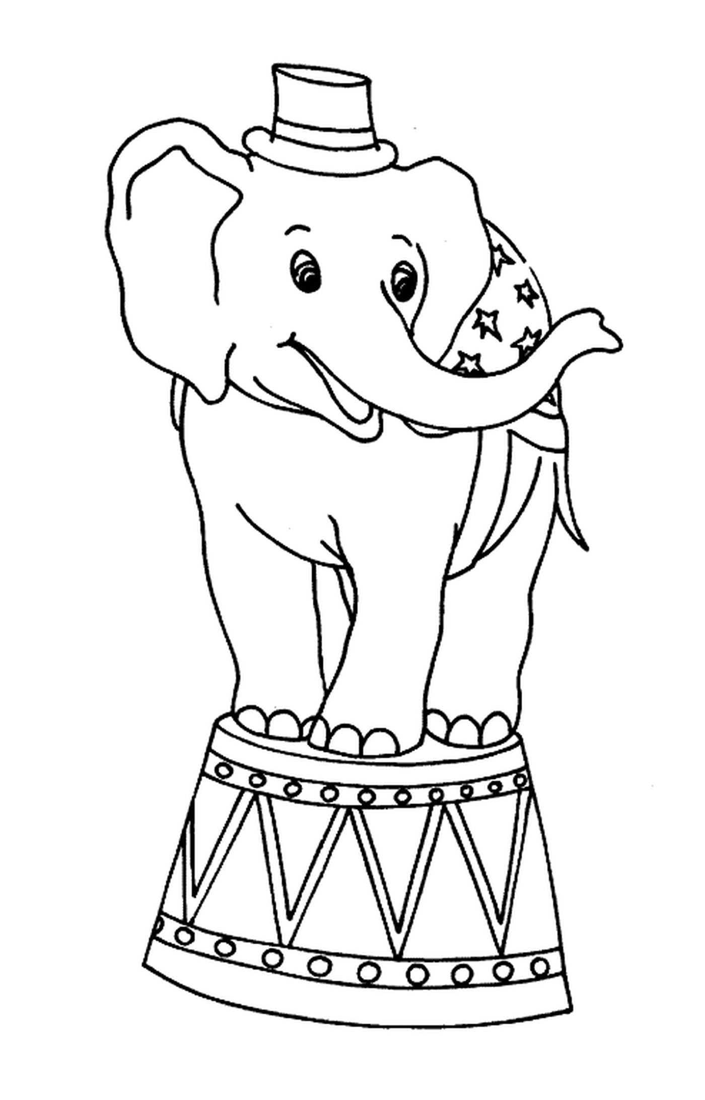 coloriage elephant de cirque
