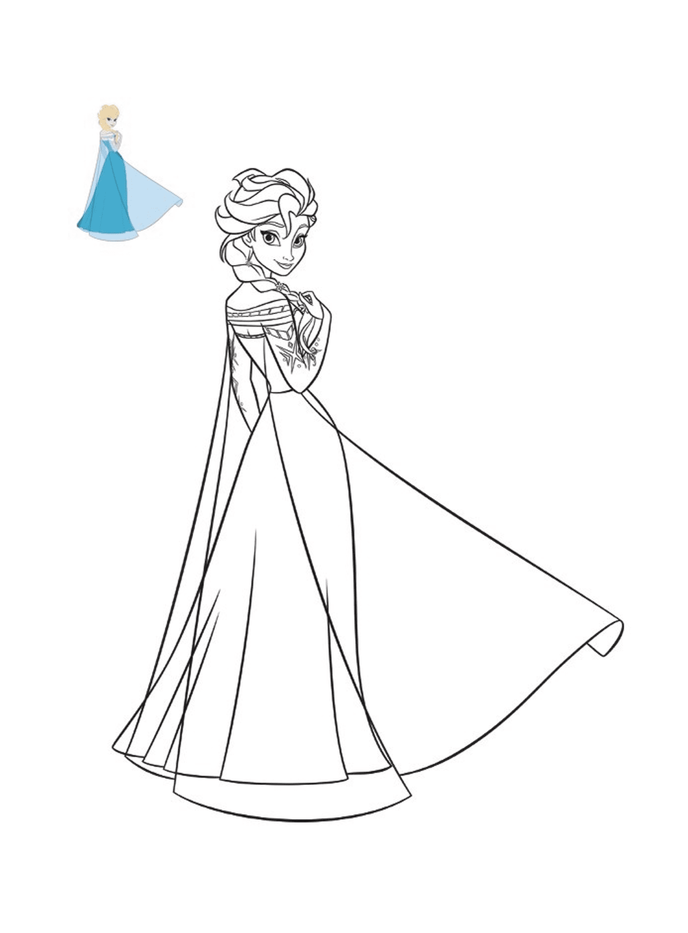 coloriage elsa frozen 2020 robe de princesse disney