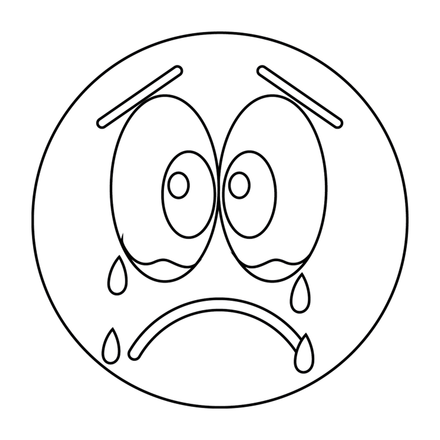 coloriage triste cry emoji
