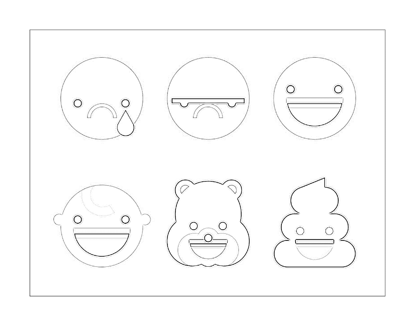 coloriage emoji caca triste sourire bear
