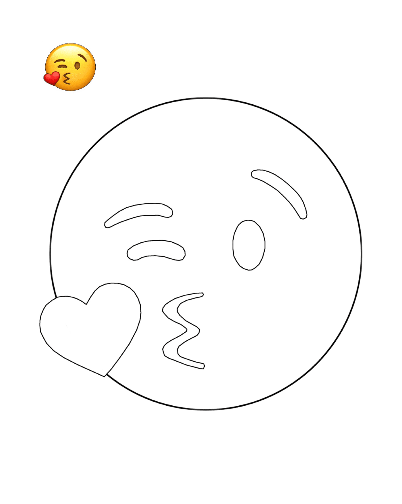 coloriage Emoji Kissing Smiley
