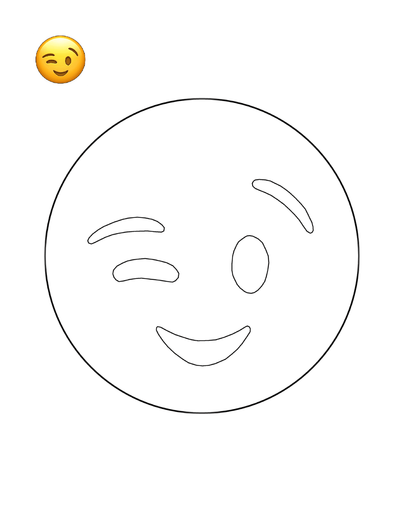 coloriage Emoji Wink Smiley