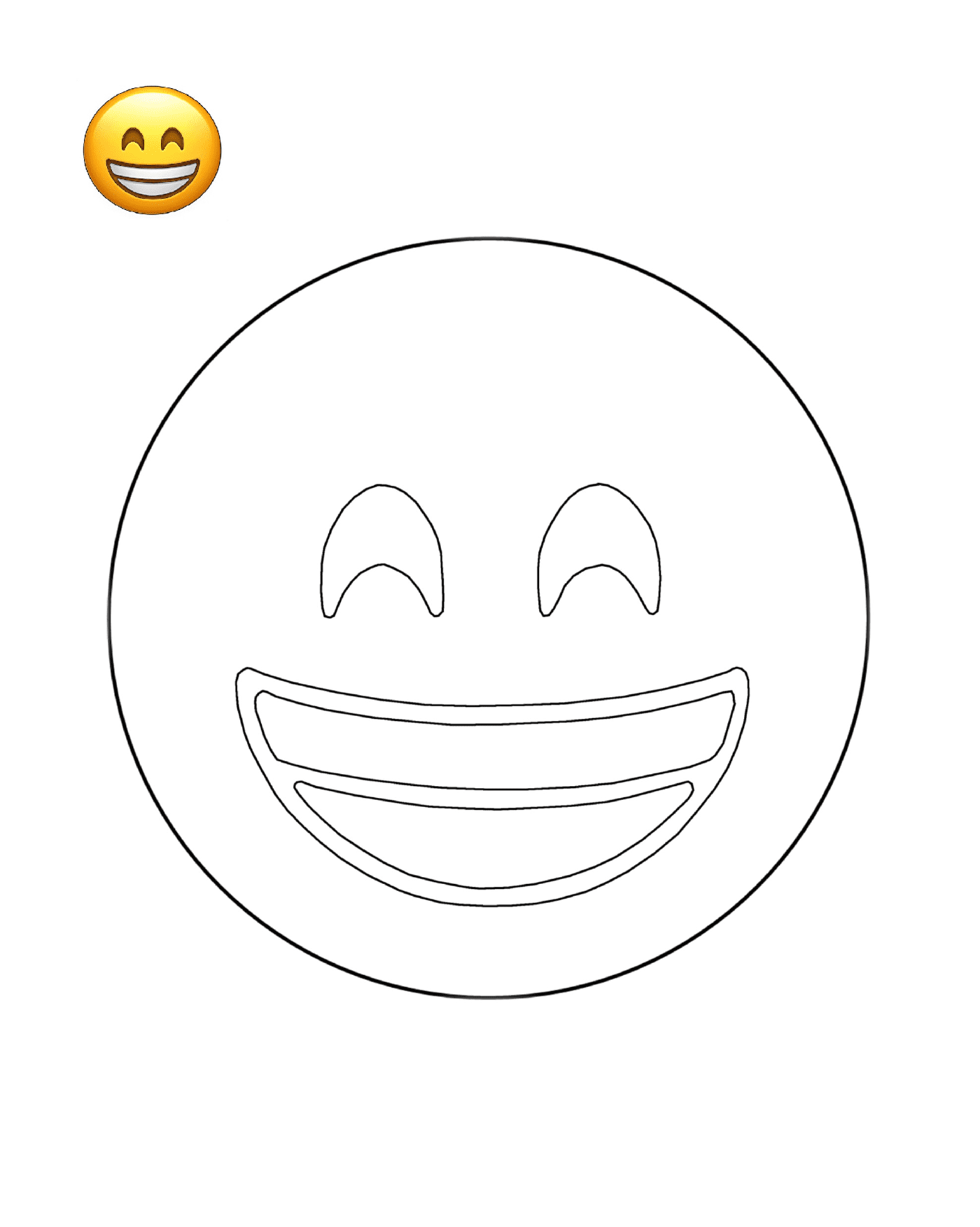 coloriage Emoji Grinning Smile Smiley