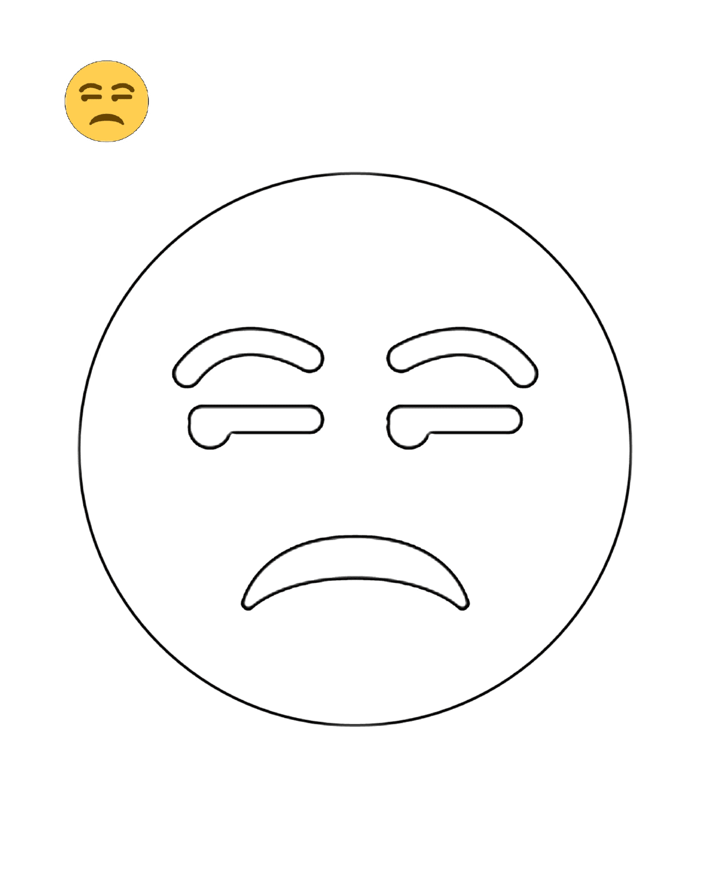 coloriage Twitter Unamused Face Emoji